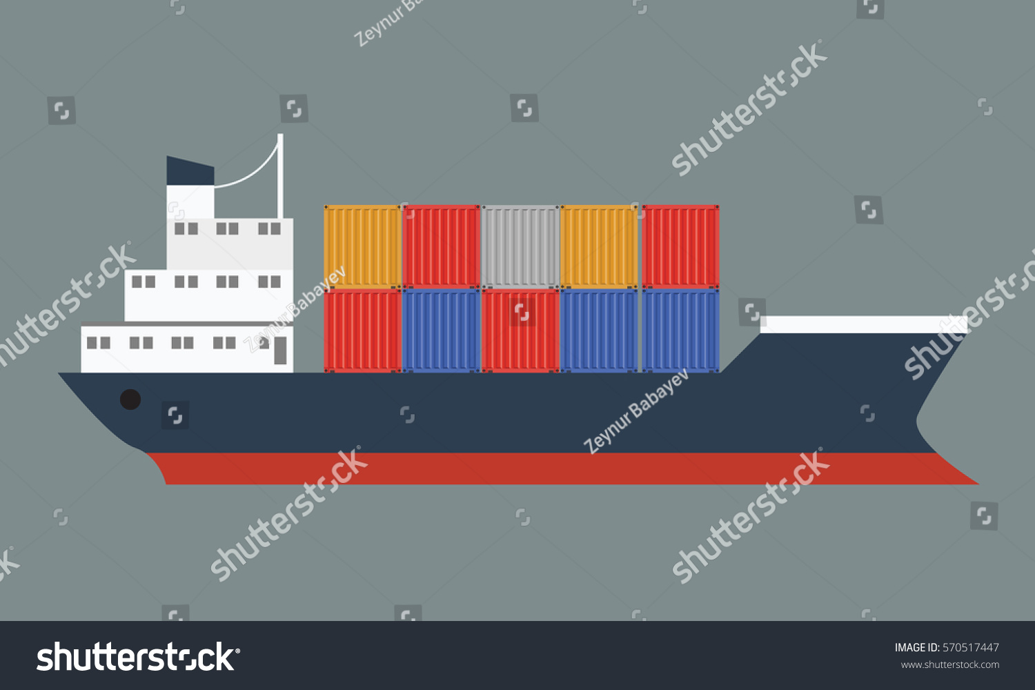 Schones Containerschiff Mit Internationaler Fracht Vektorgrafik Symbol Stock Vektorgrafik Lizenzfrei