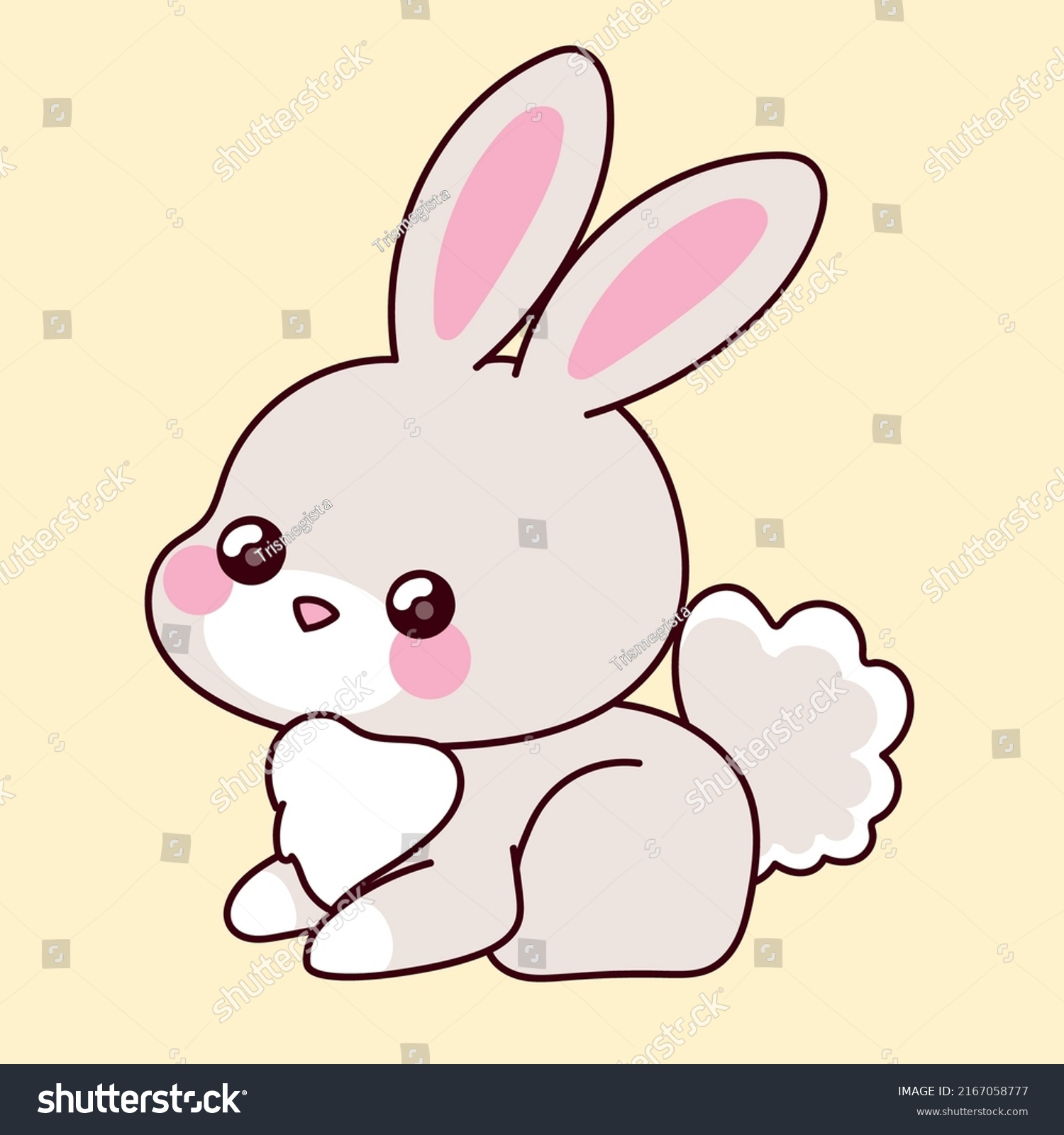 Beautiful Cute Cartoon Rabbit Kids Vector Stock Vector (Royalty Free ...