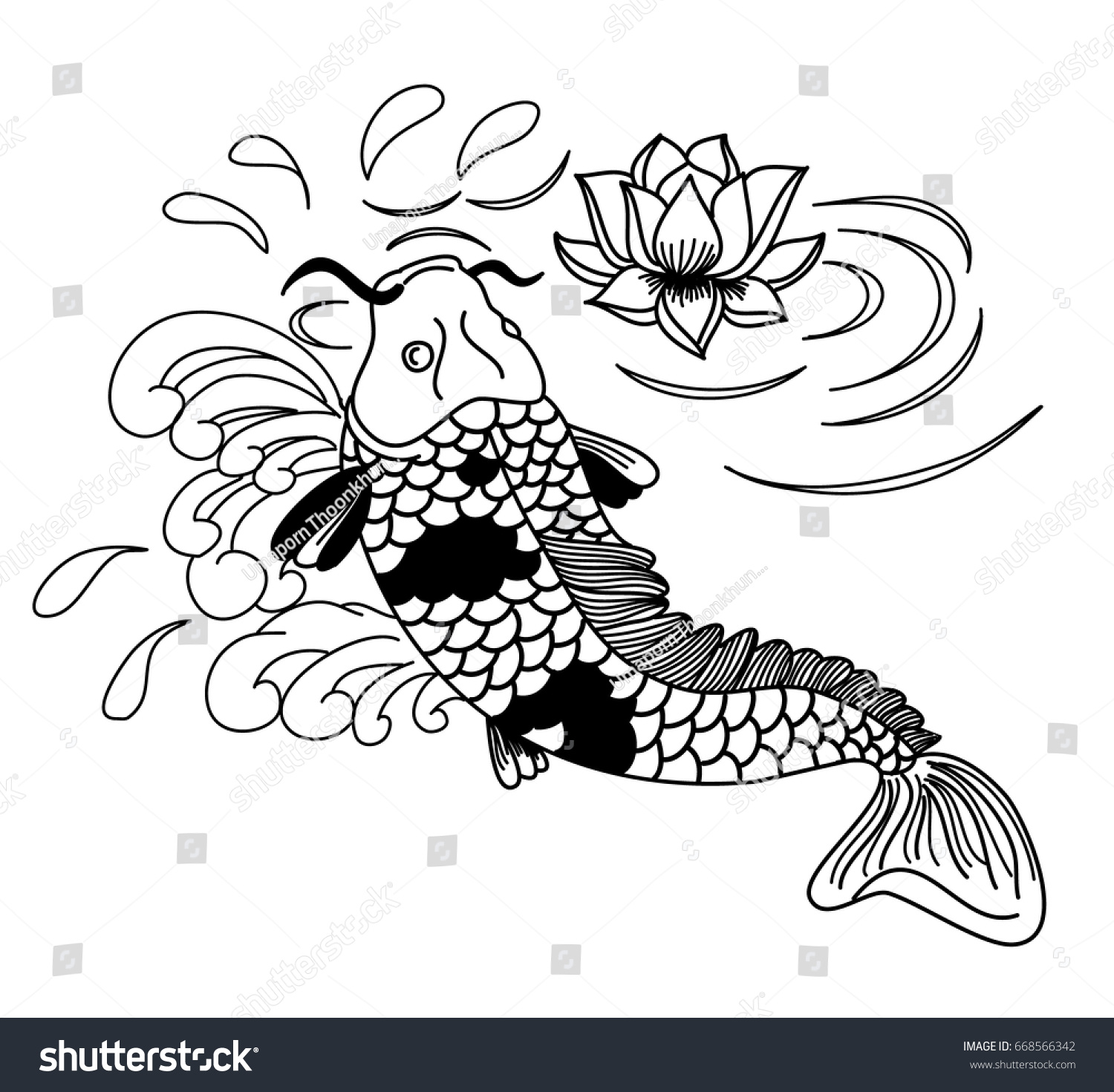 beautiful doodle art koi carp tattoo stock vector 668566342 beautiful doodle art koi carp tattoo stock vector 668566342