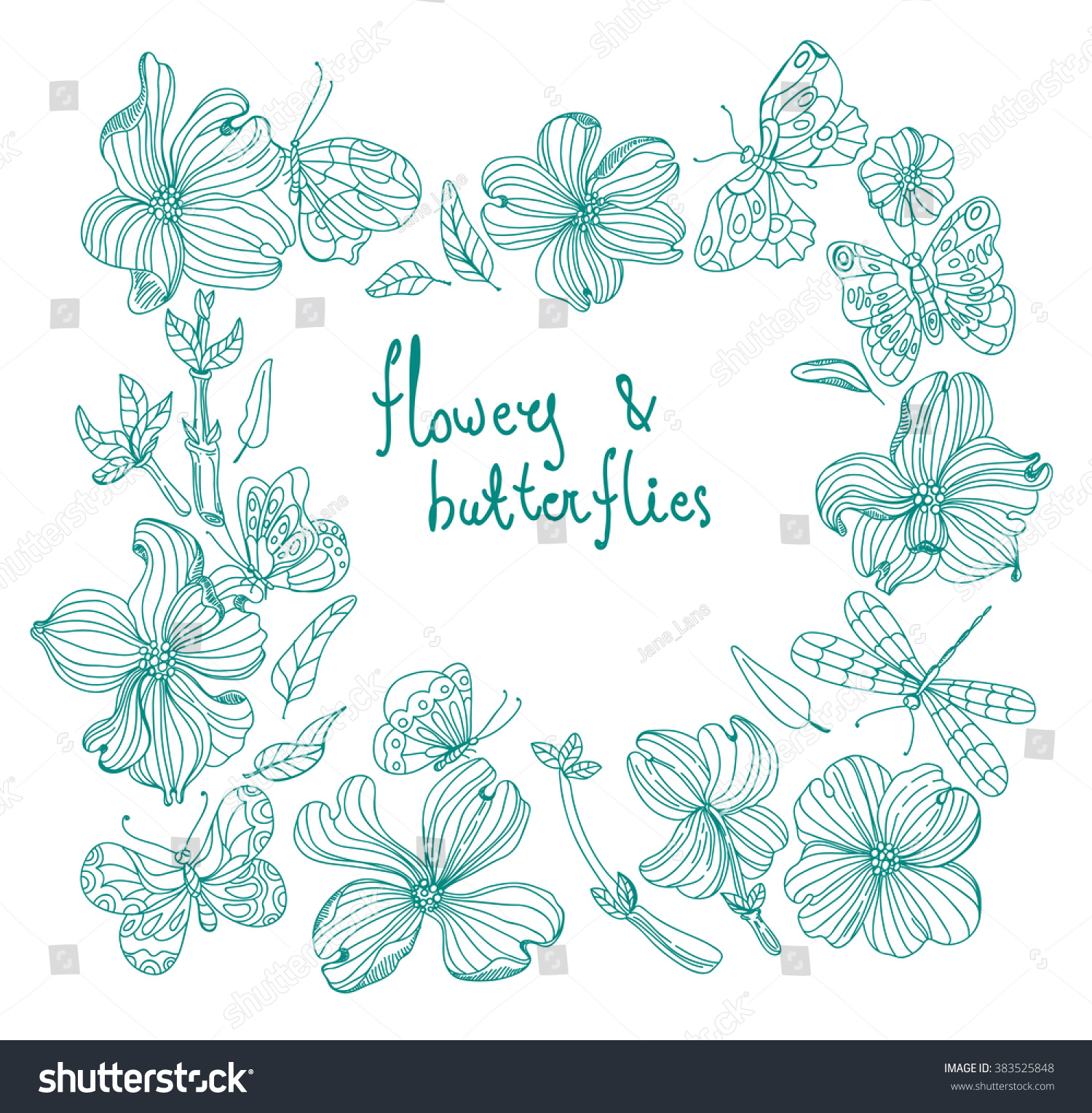 SVG of Beautiful Doodle flower set over white background for design, dogwood flowers, Vector svg