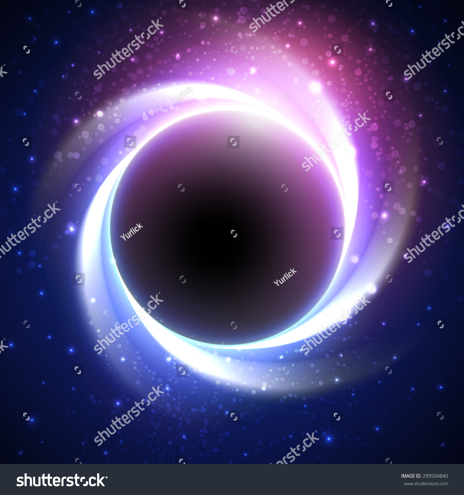 Beautiful Eclipse In A Distant Galaxy. Starry Sky With Dark Planet At ...