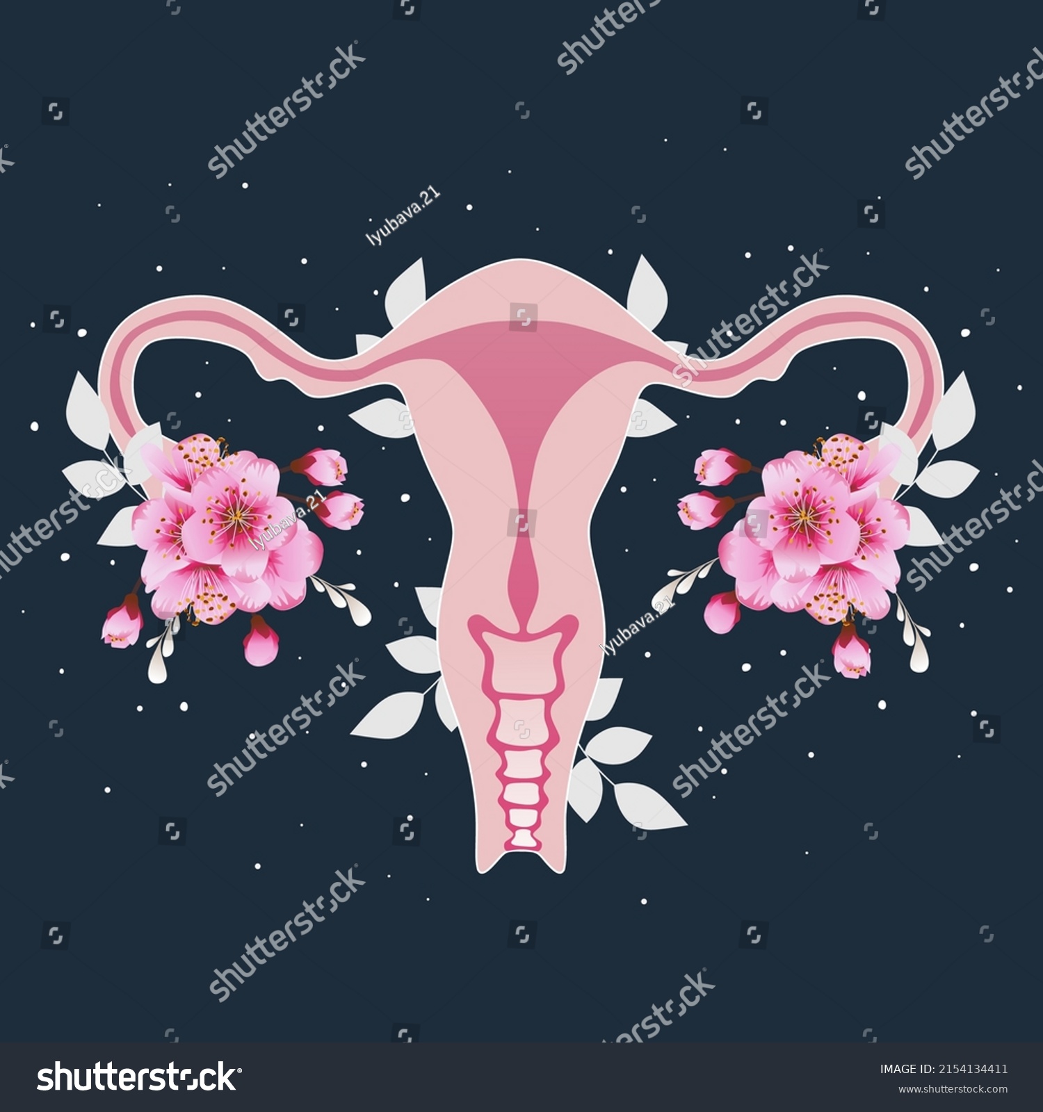 Beautiful Female Reproductive System Flowers Feminine Stock Vector Royalty Free 2154134411 5762
