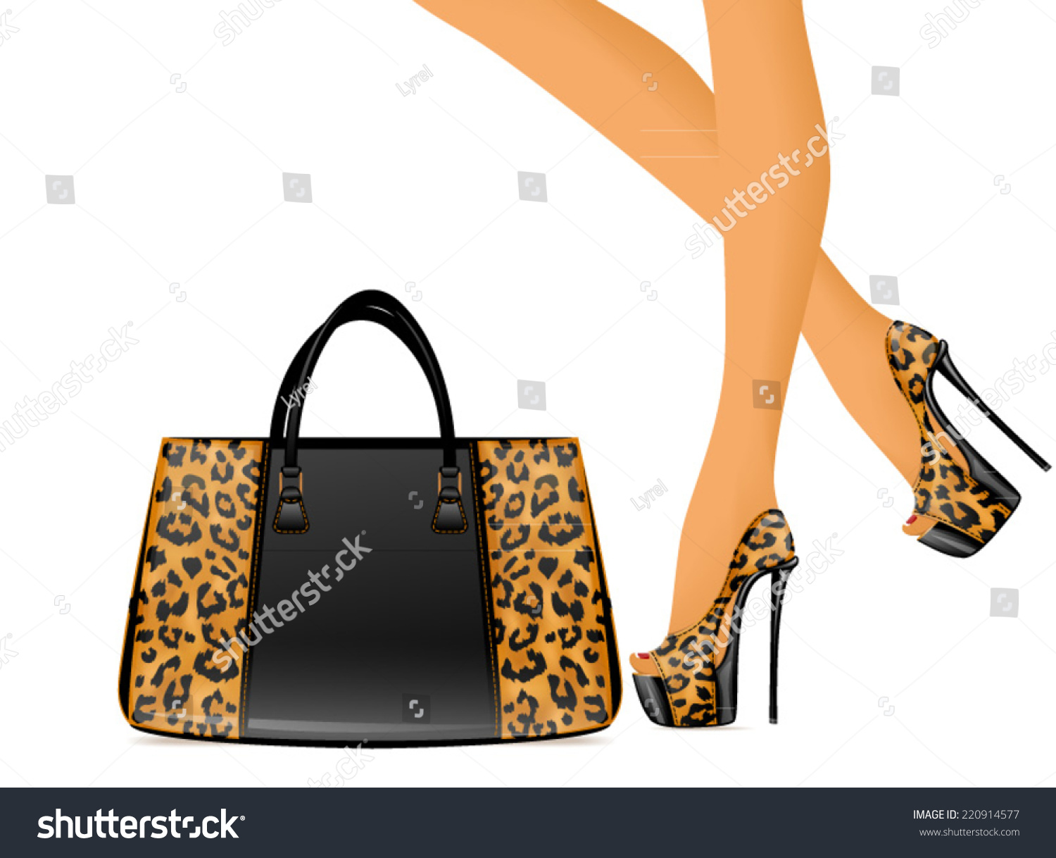 leopard shoes and bag