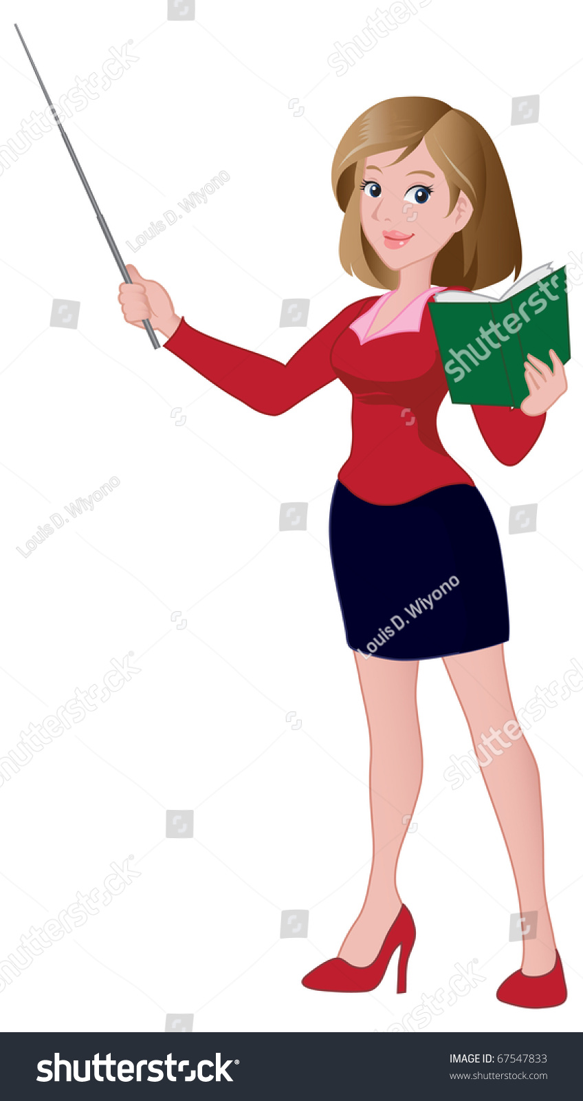Beautiful Female Teacher Giving Lecture Stock Vector 67547833 ...