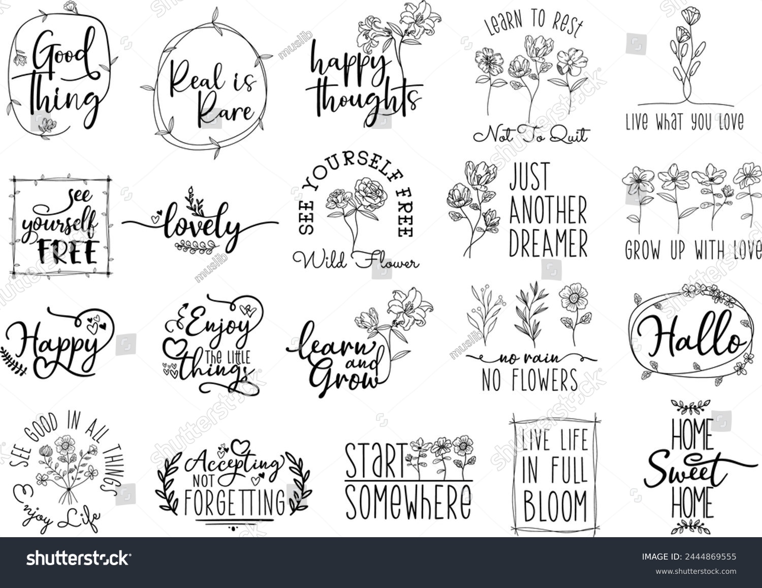SVG of Beautiful Flowers Drawing Quotes Bundles  svg