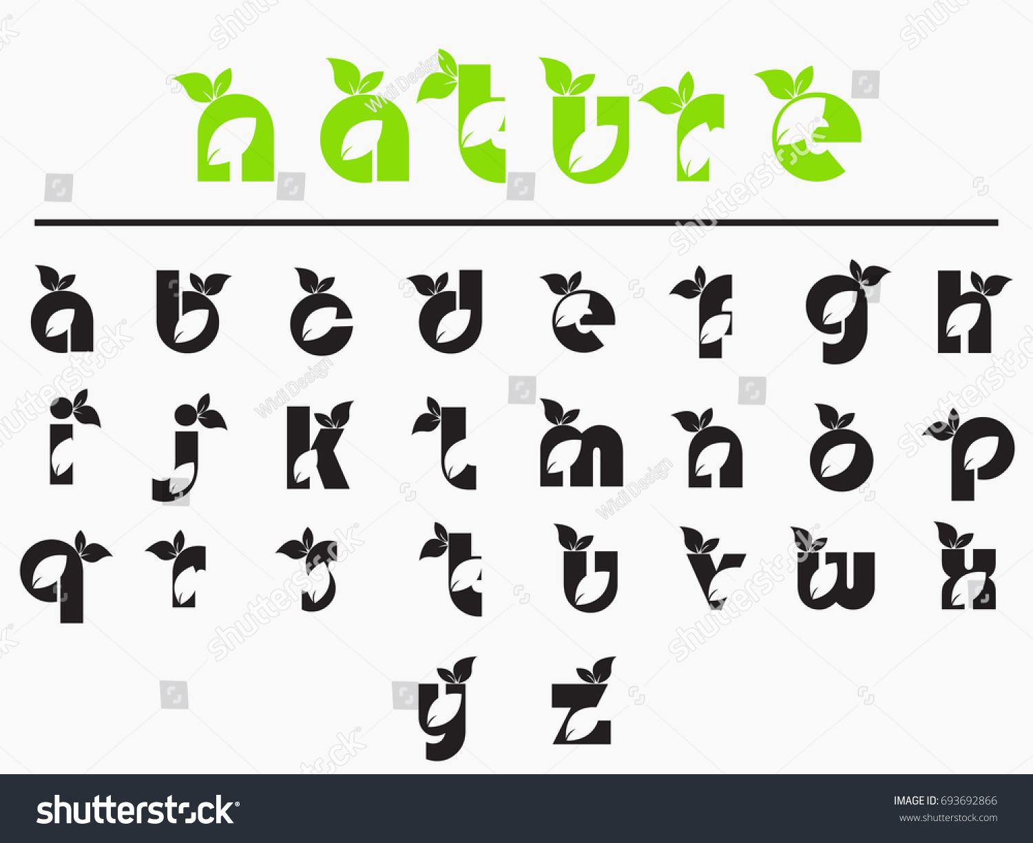 beautiful font nature style leaf stock vector royalty free 693692866 https www shutterstock com image vector beautiful font nature style leaf 693692866