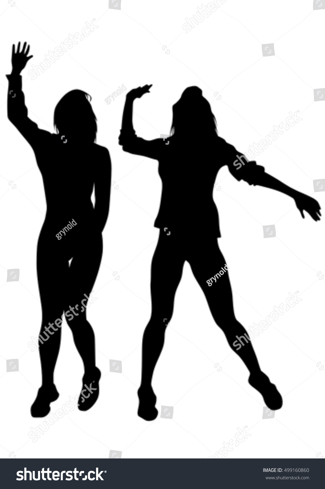 Beautiful Girl Dancing On White Background Stock Vector Royalty Free 499160860 