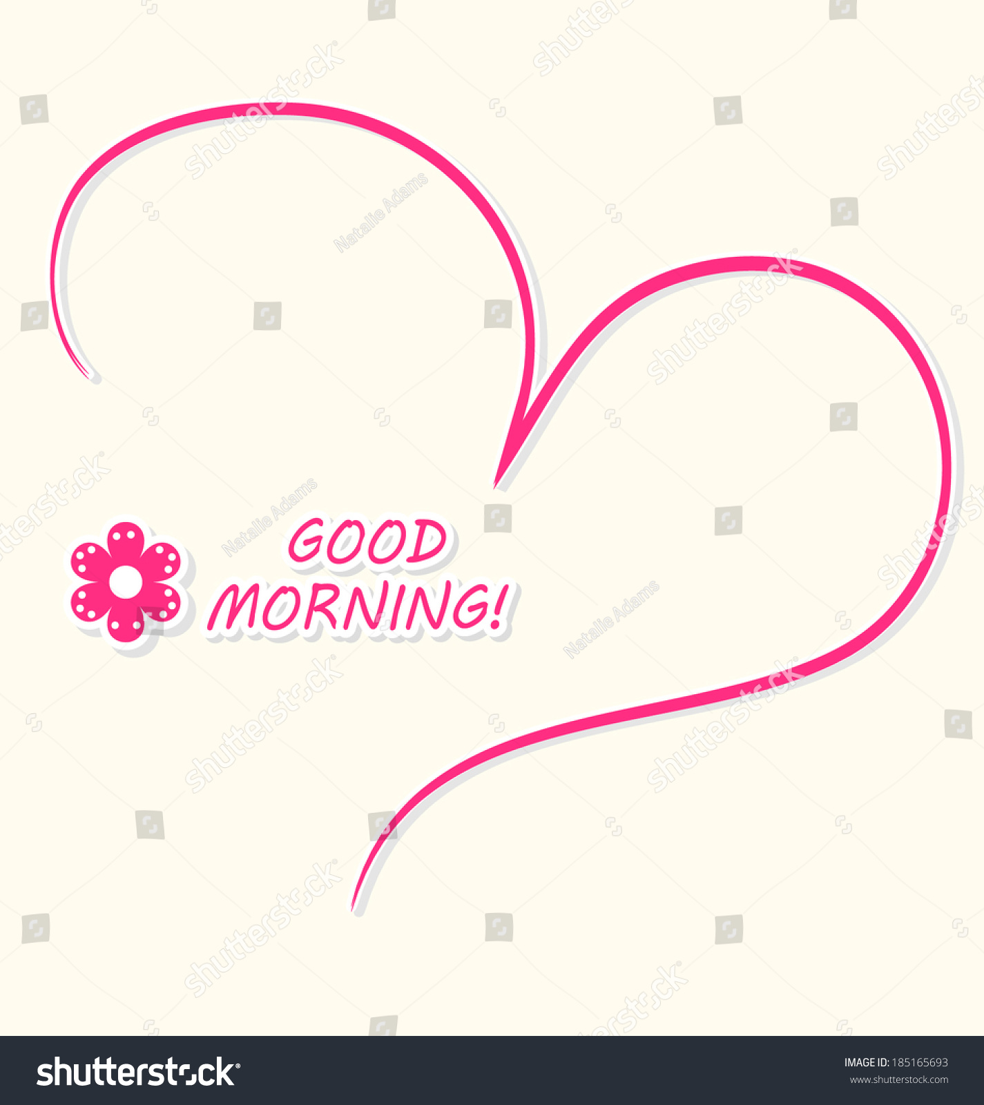 Beautiful Good Morning Card Pink Handdrawn The Arts