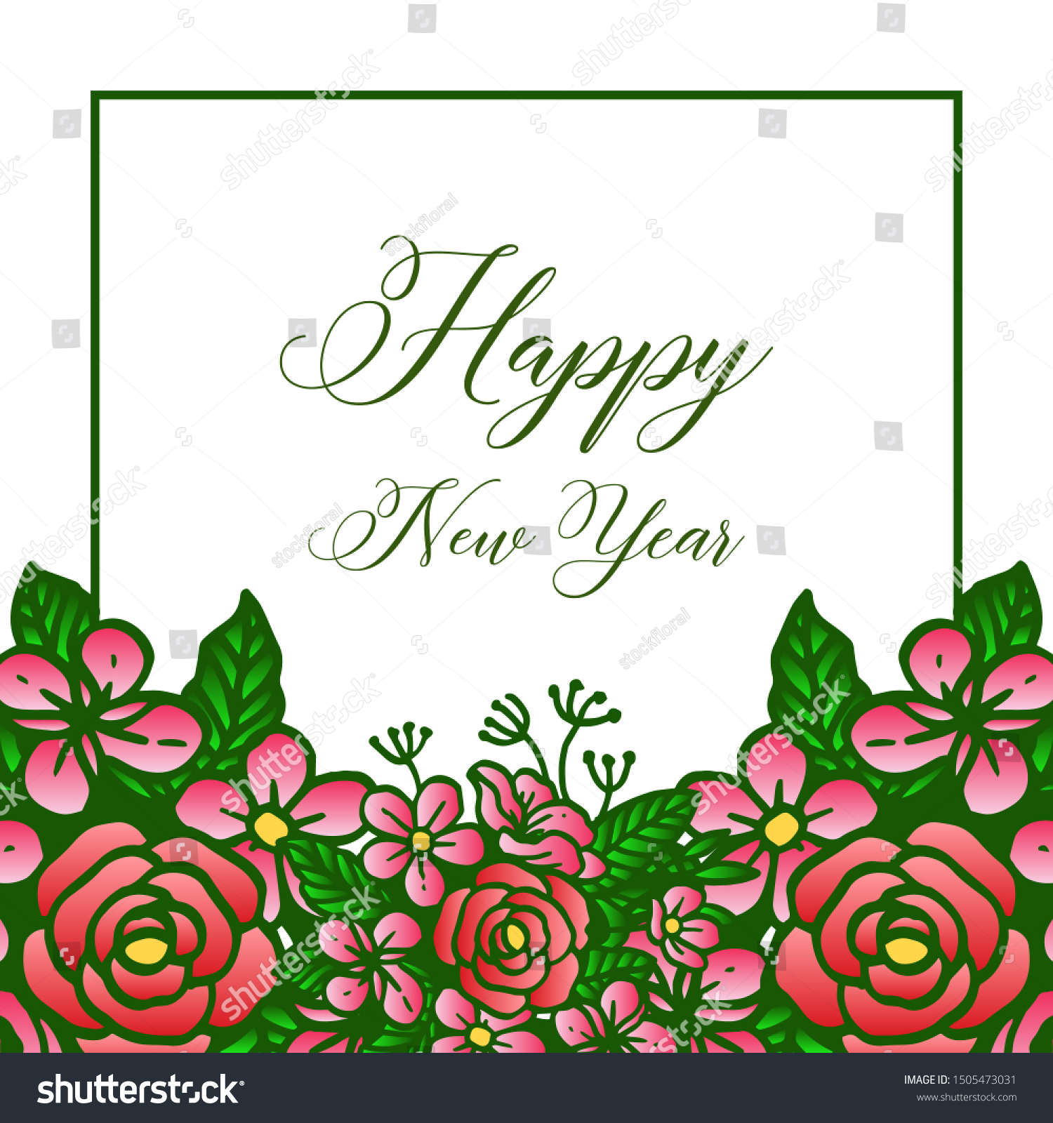 Beautiful Greeting Card Happy New Year Stock Vector Royalty Free 1505473031