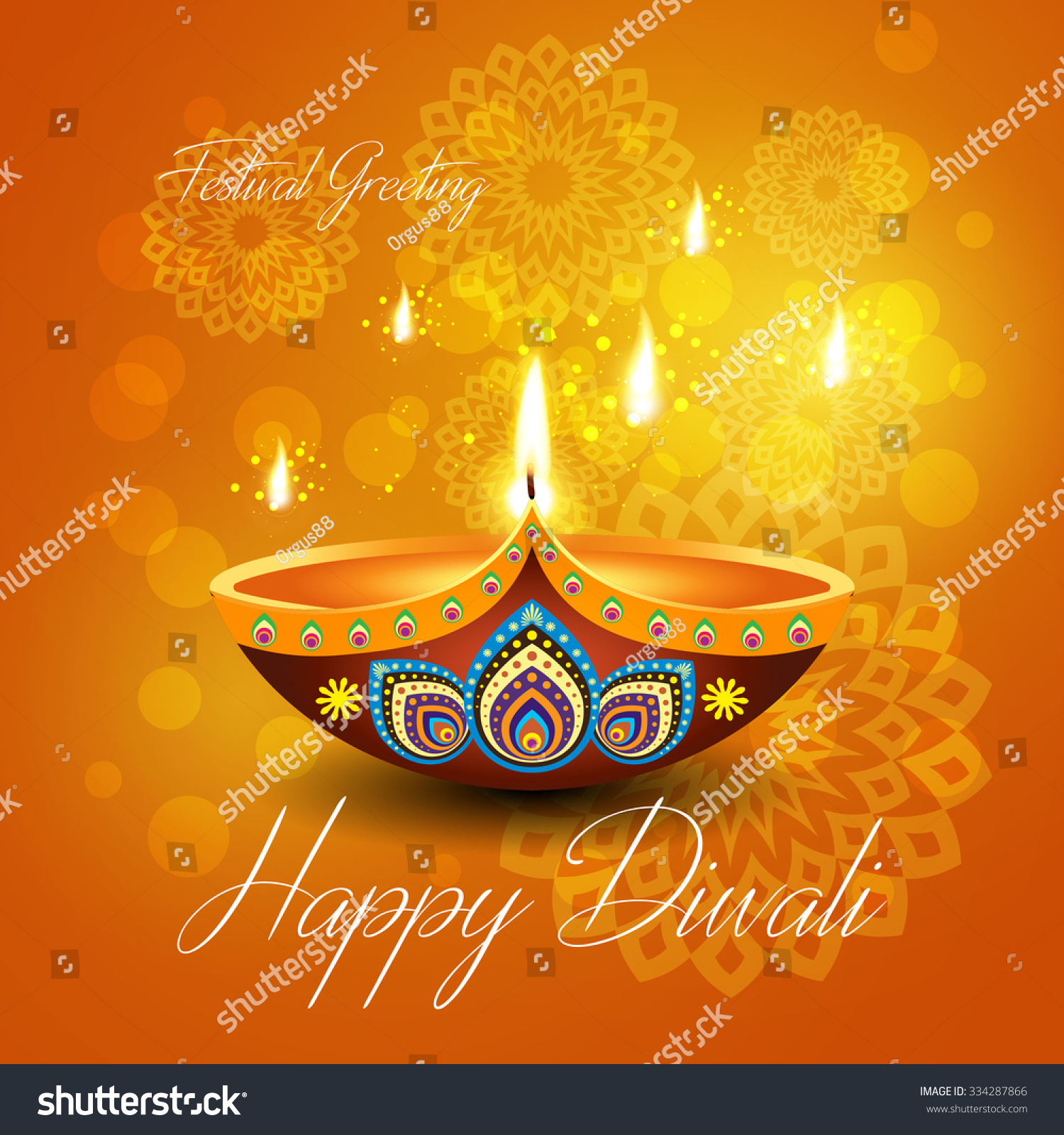 Beautiful Greeting Card Hindu Community Festival Stock Vector