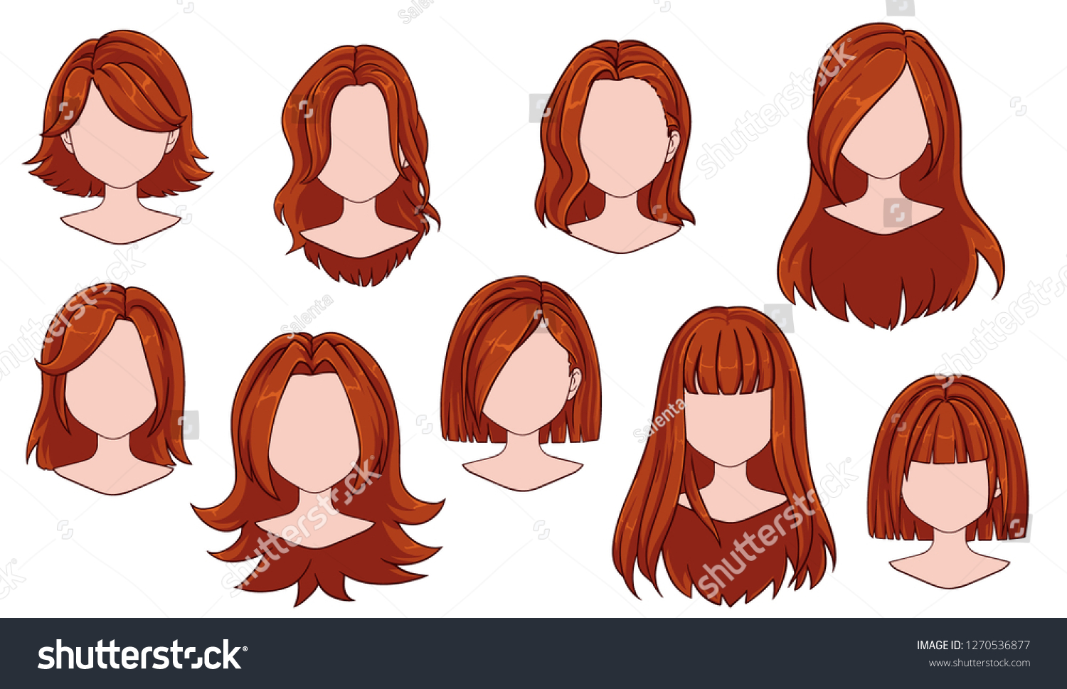 Beautiful Hairstyle Woman Modern Fashion Assortment Stock Vector Royalty Free 1270536877