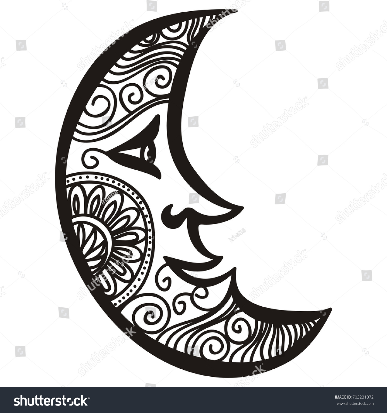 Beautiful Half Moon Vector Illustration Stock Vector (Royalty Free ...