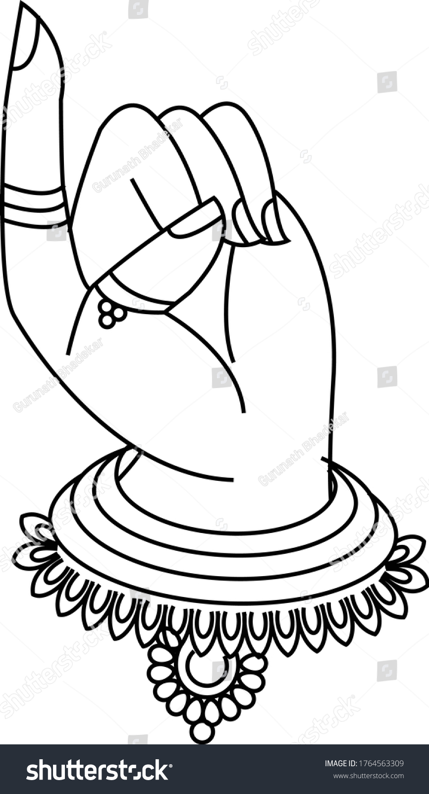 Beautiful Hand Gesture Mudras Indian Classic Stock Vector (Royalty Free ...