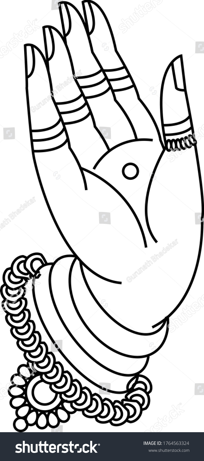 Beautiful Hand Gesture Mudras Indian Classic Stock Vector (Royalty Free ...