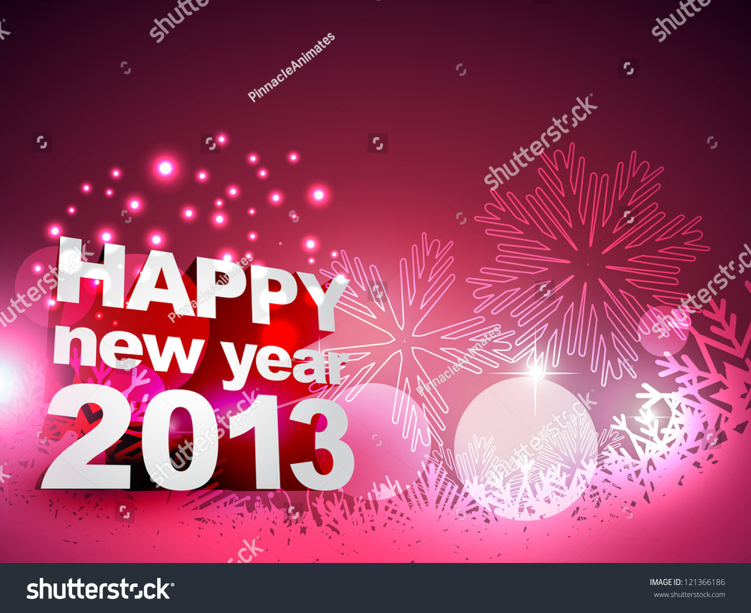 Beautiful Happy New Year Vector Design Art - 121366186 : Shutterstock