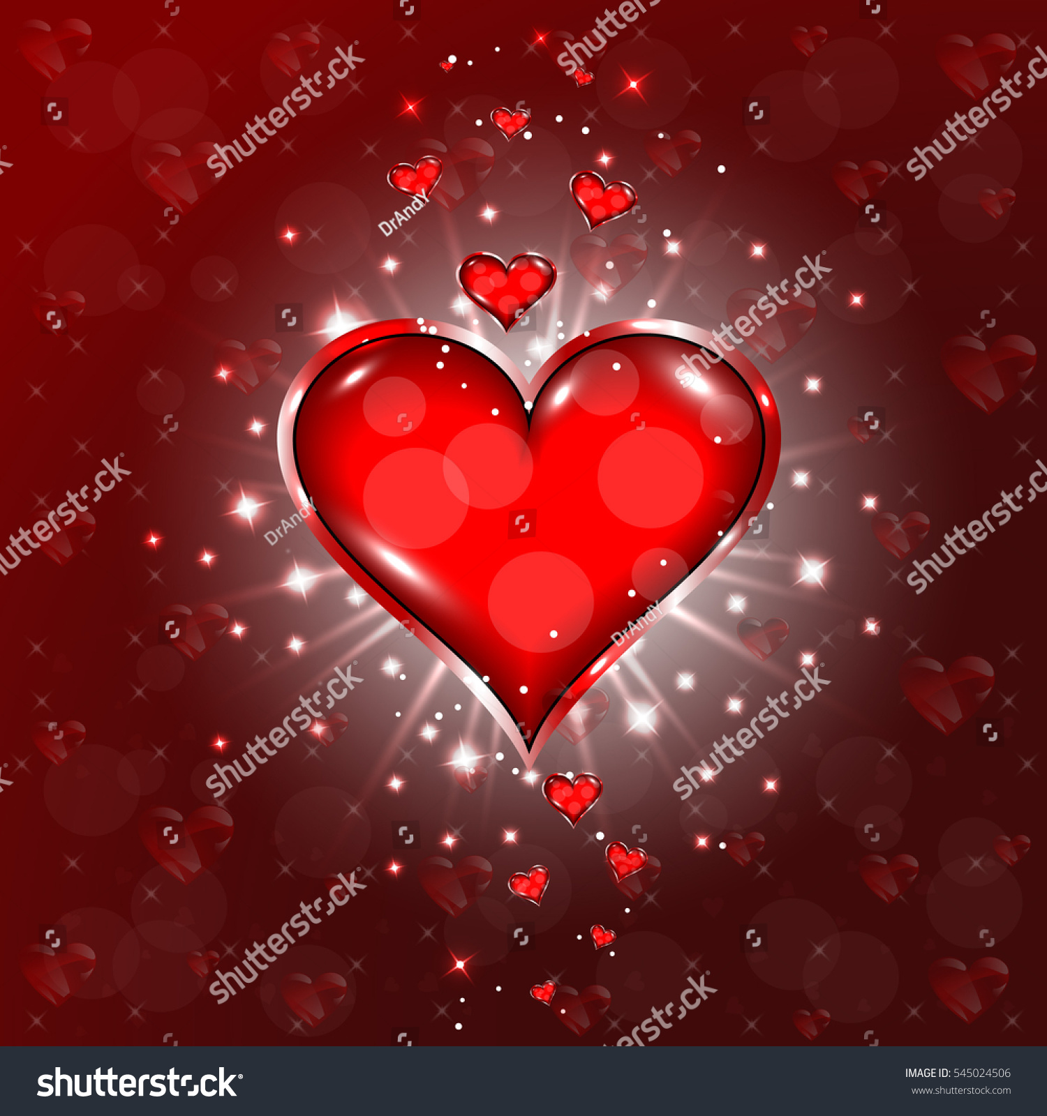 Beautiful Heart Background Love Concept 3d Stock Vector 545024506