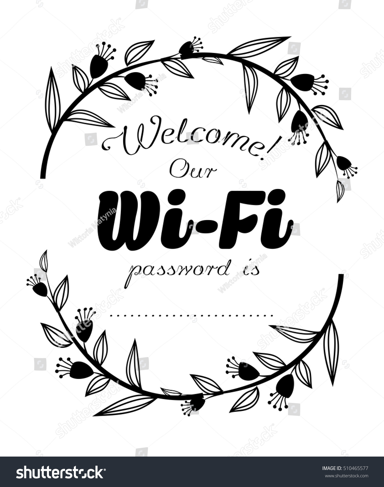 Beautiful Home Typography Wifi Password Vector Stock ...