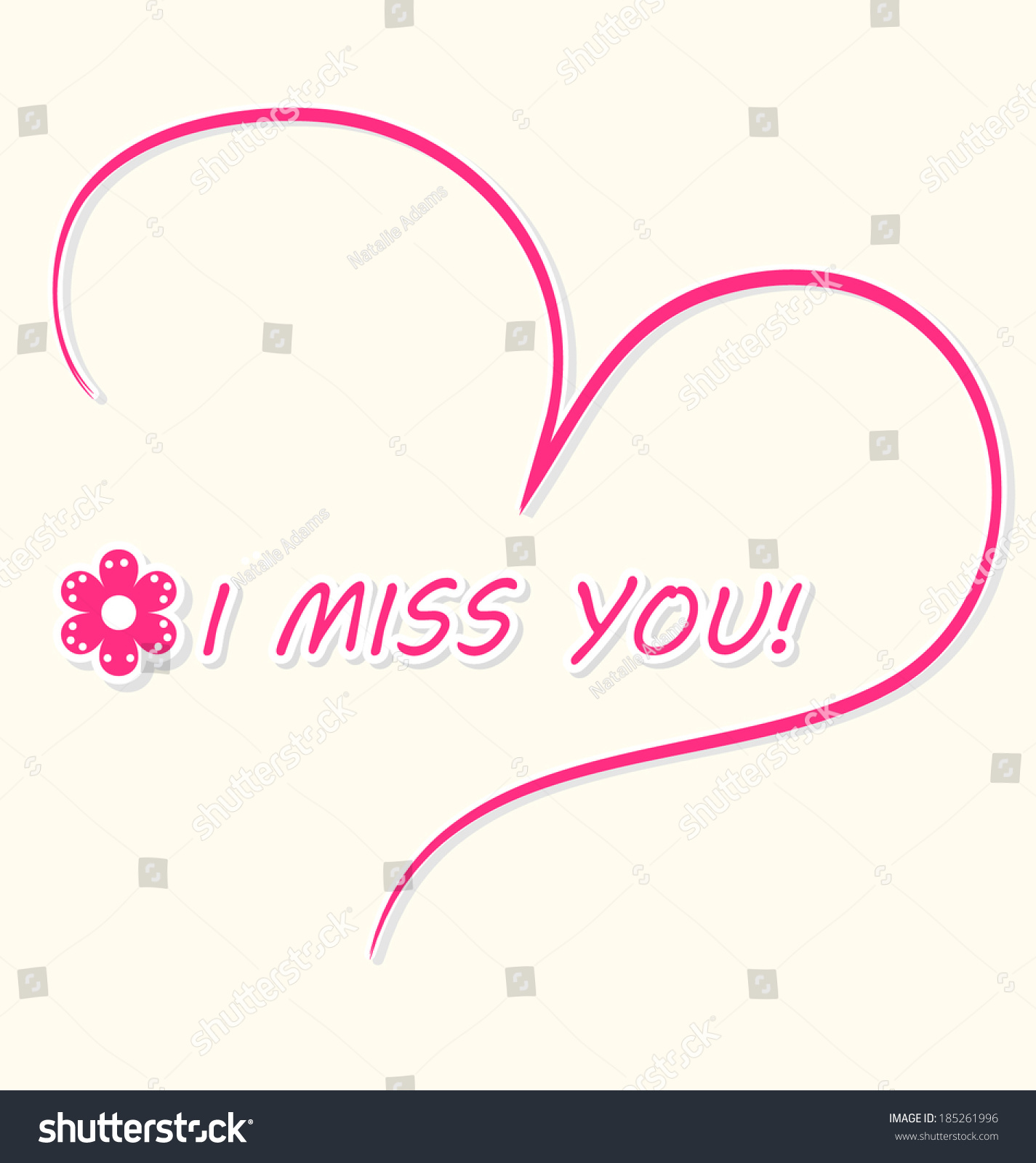 beautiful miss you card pink handdrawn stock vector royalty free 185261996 https www shutterstock com image vector beautiful miss you card pink handdrawn 185261996