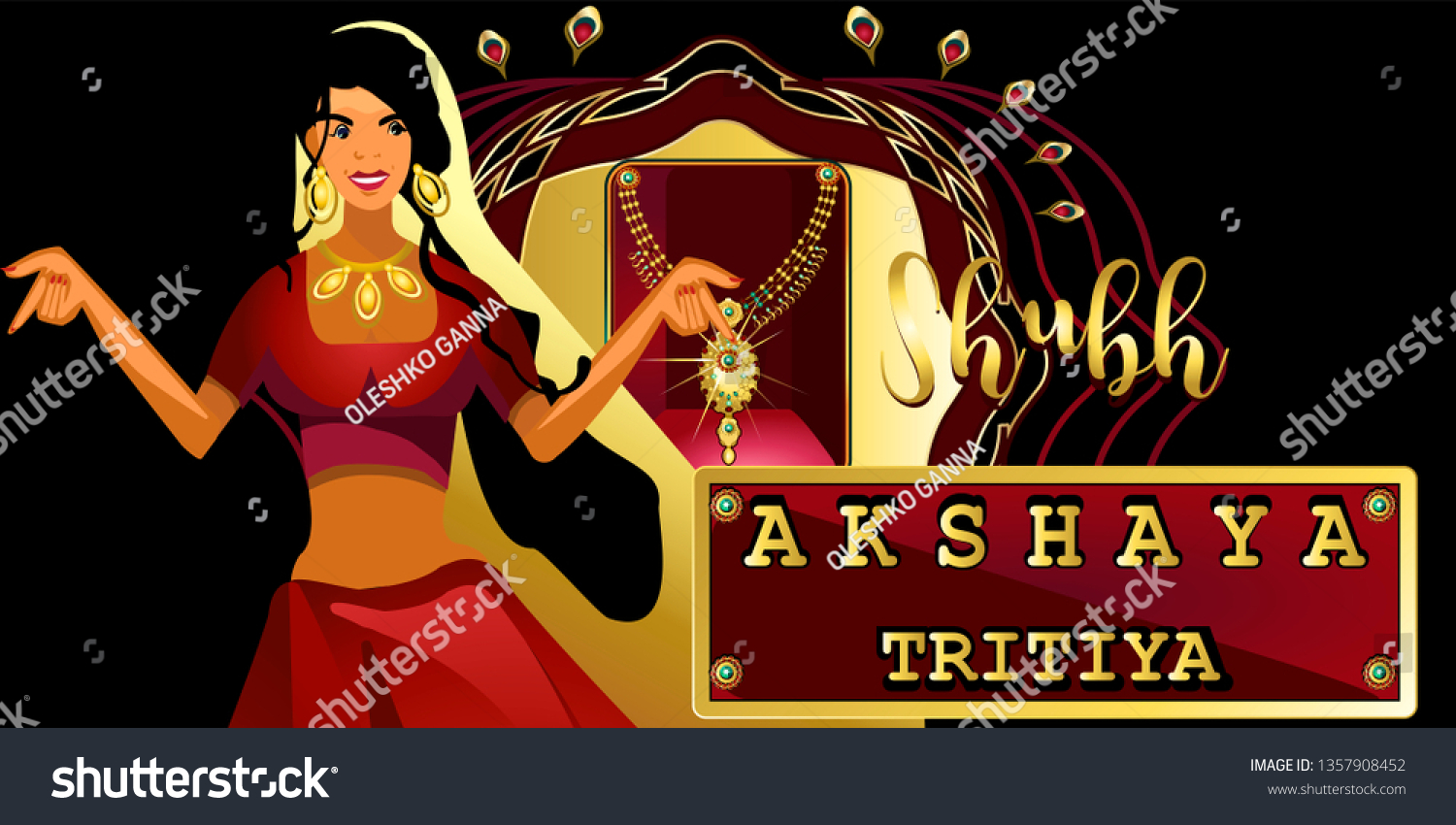 beautiful-indian-girlhindu-woman-model-golden-stock-vector-royalty