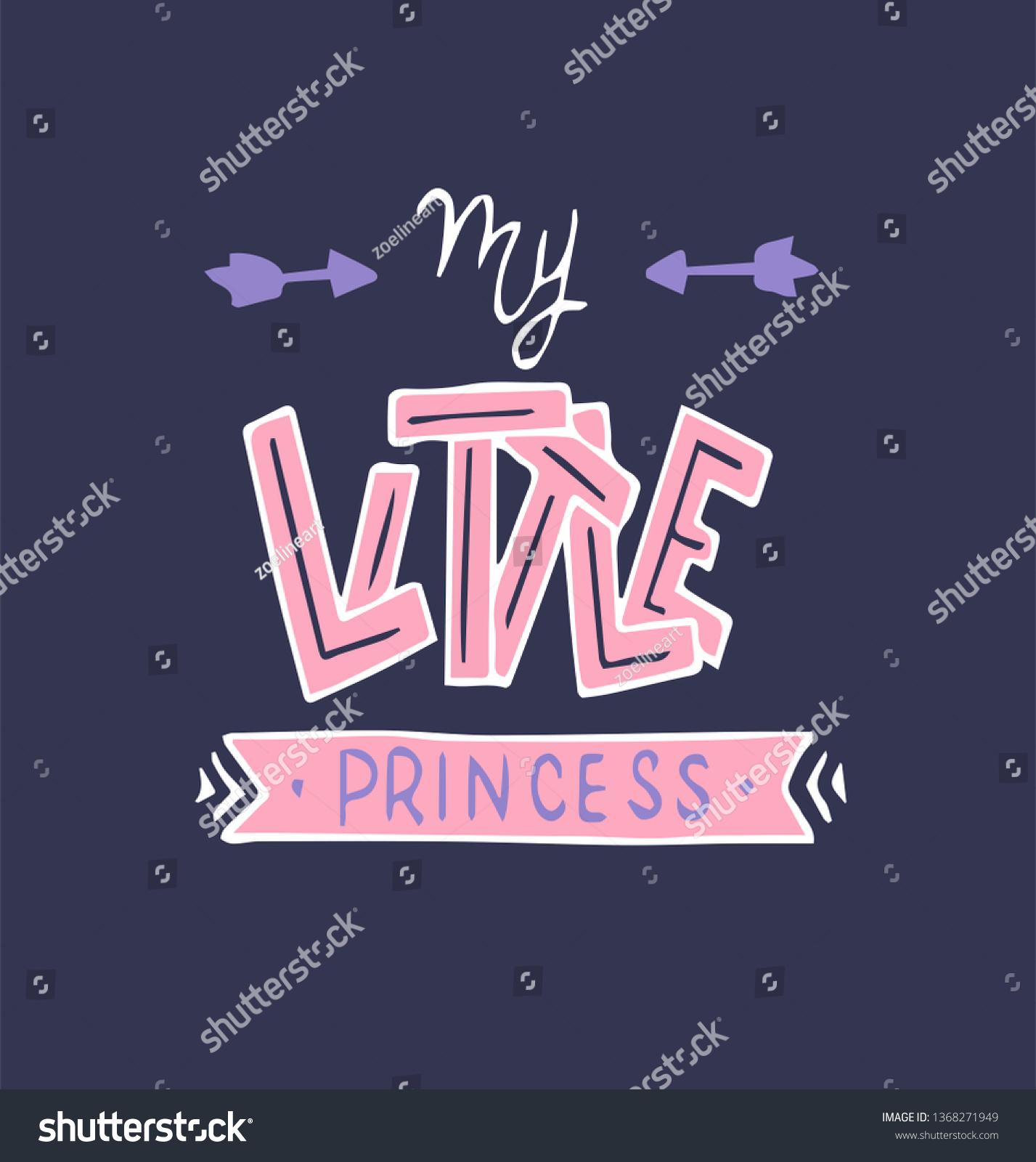 SVG of Beautiful inscription my little princess. Vector illustration. svg