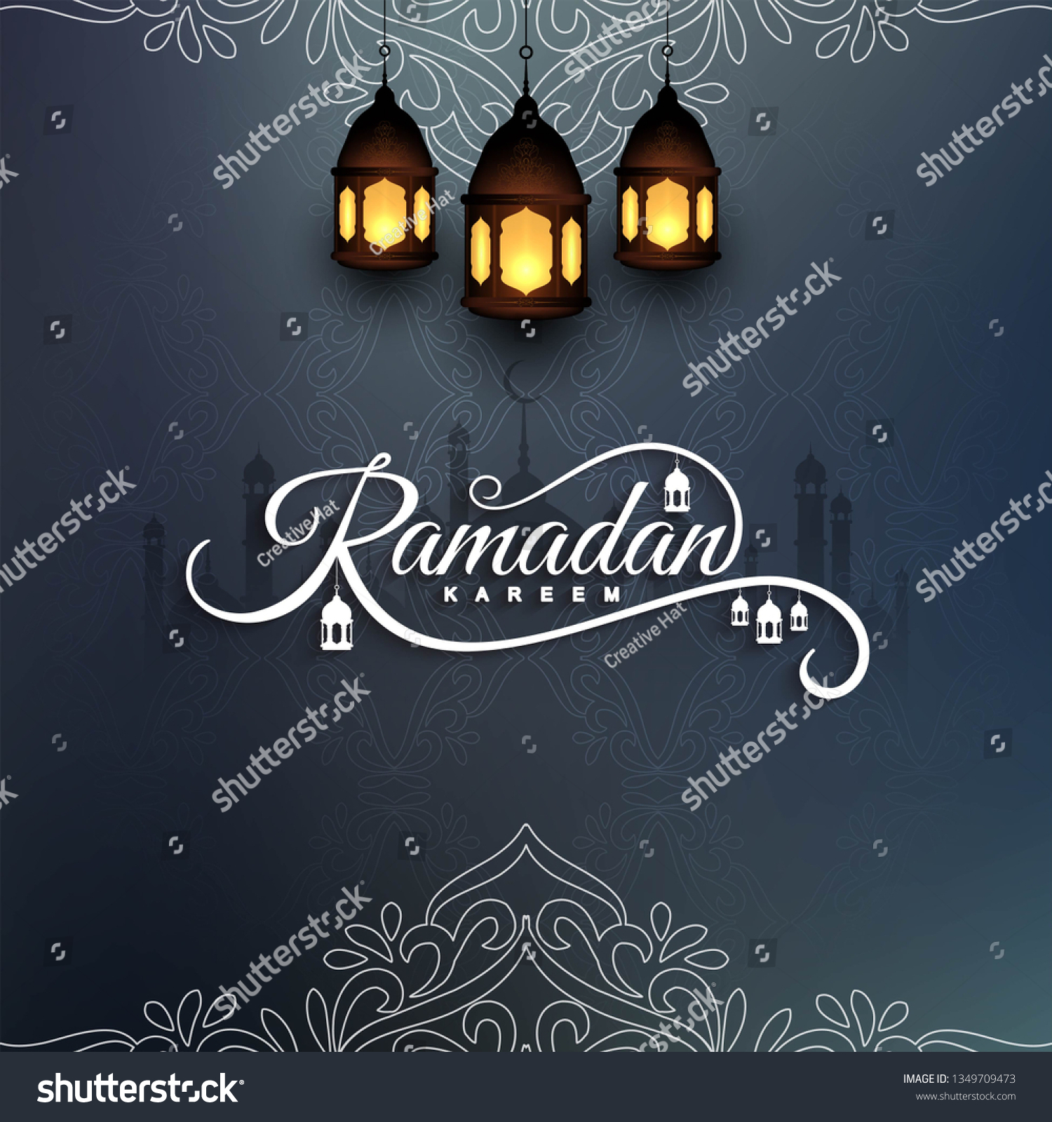 Beautiful Islamic Ramadan Kareem Background Stock Vector Royalty Free 1349709473