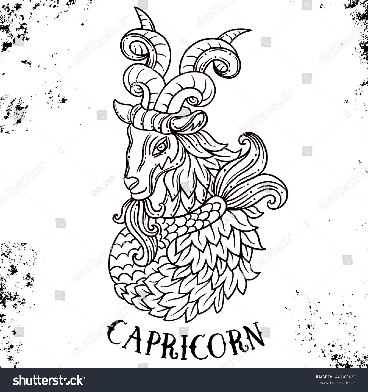 Capricorn drawing Stock Illustrations, Images & Vectors | Shutterstock