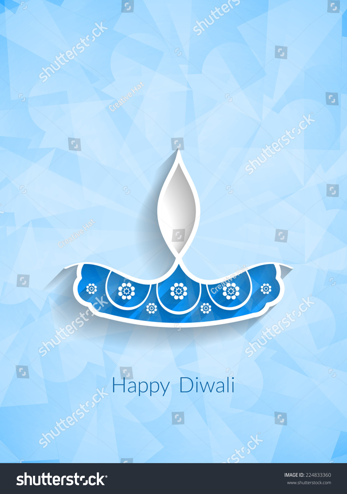 Beautiful Line Art Pattern Diwali Diya Stock Vector Royalty Free