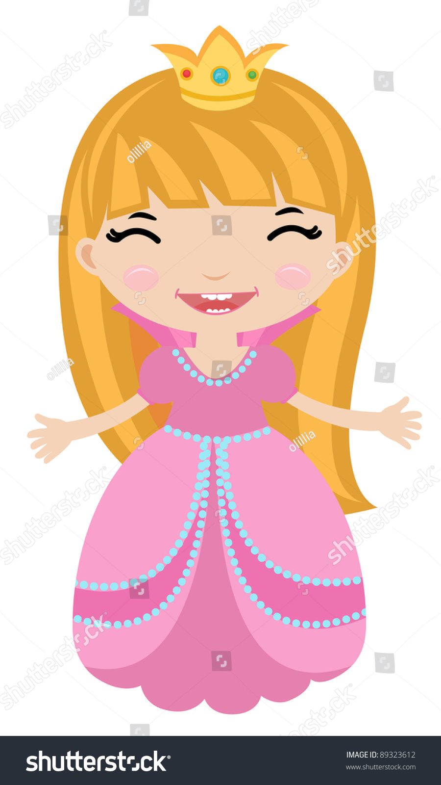 Beautiful Little Princess Character Stock Vector Illustration 89323612 ...