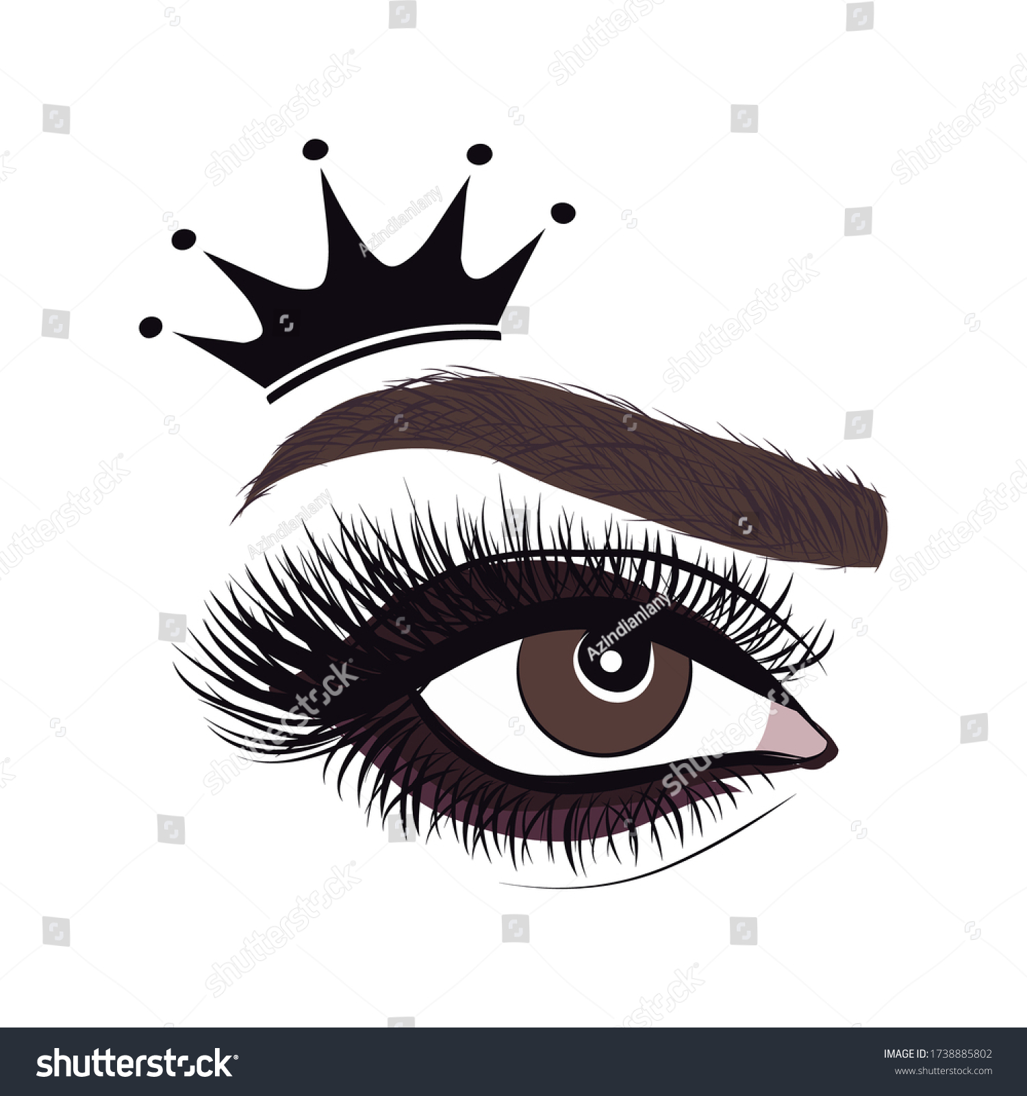 Beautiful Logo Womans Eye Eyelash Eyebrow Stock Vector Royalty Free 1738885802