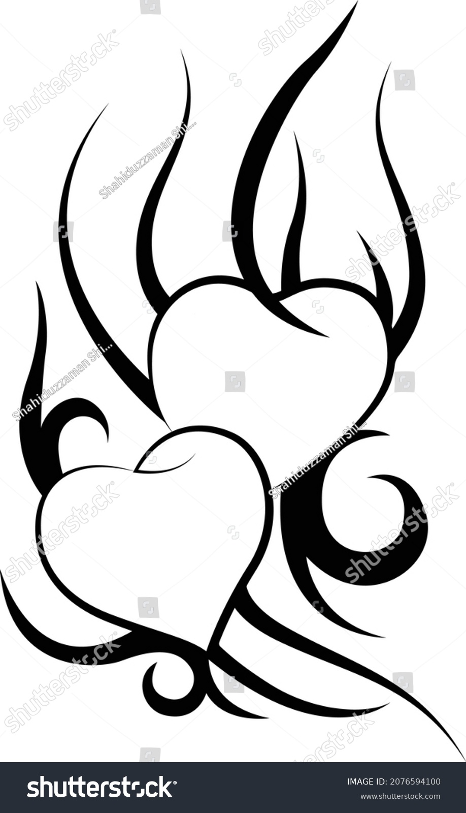 Beautiful Love Line Art Vector Illustrator Stock Vector (Royalty Free ...