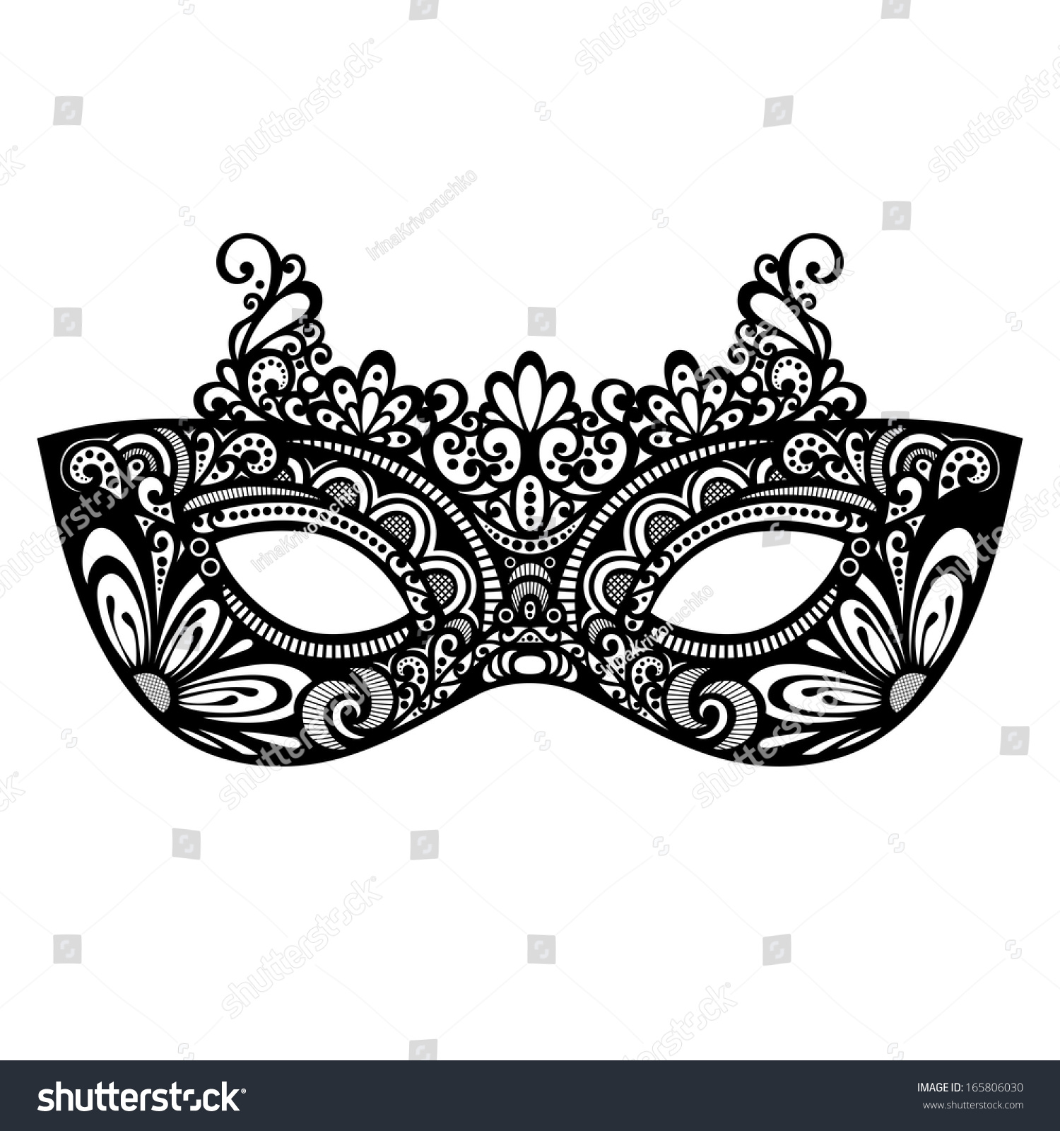 Beautiful Masquerade Mask (Vector), Patterned Design - 165806030 ...