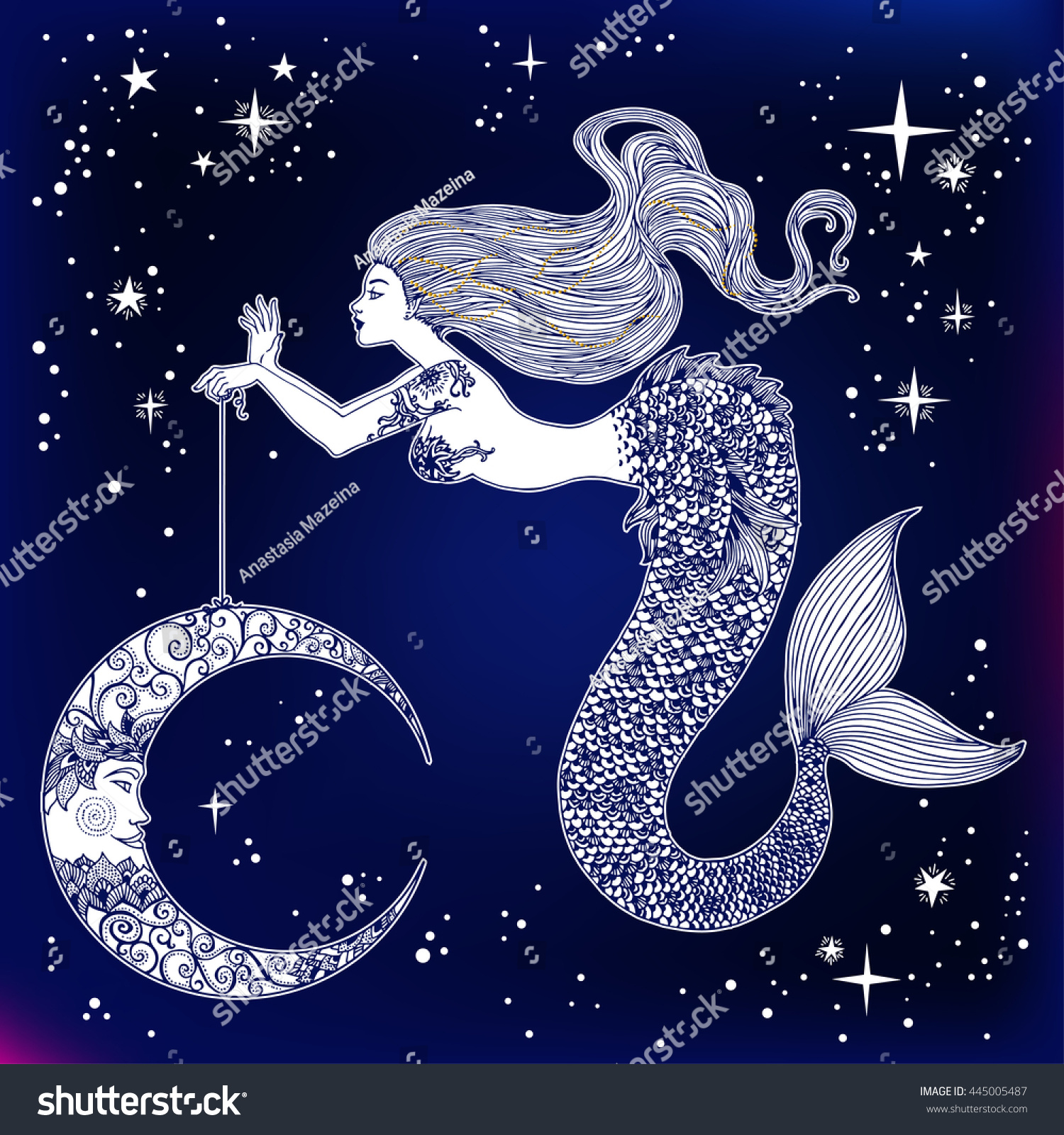 Free Free 244 Mermaid Moon Svg SVG PNG EPS DXF File