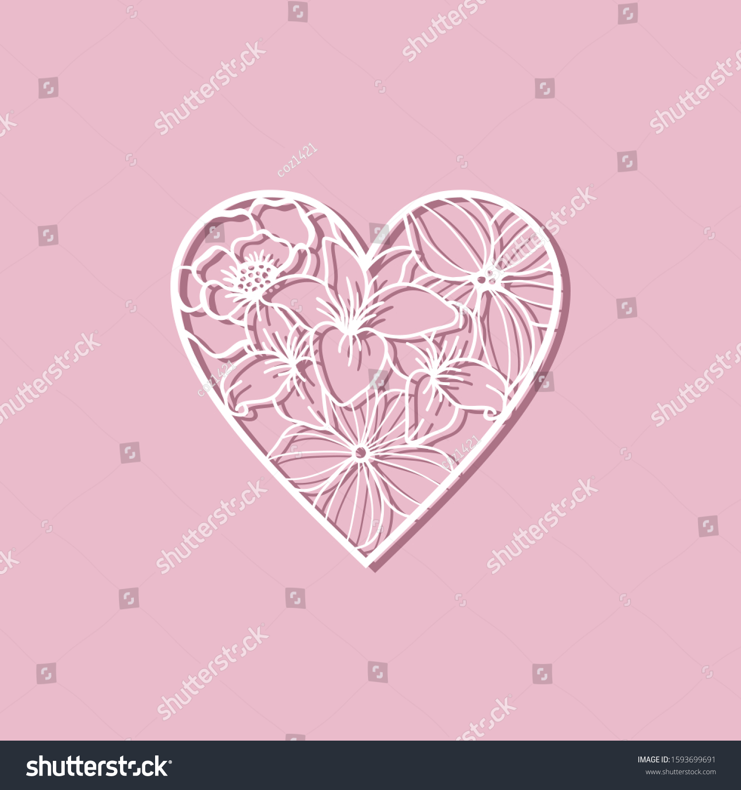 SVG of Beautiful Monogram love with floral svg