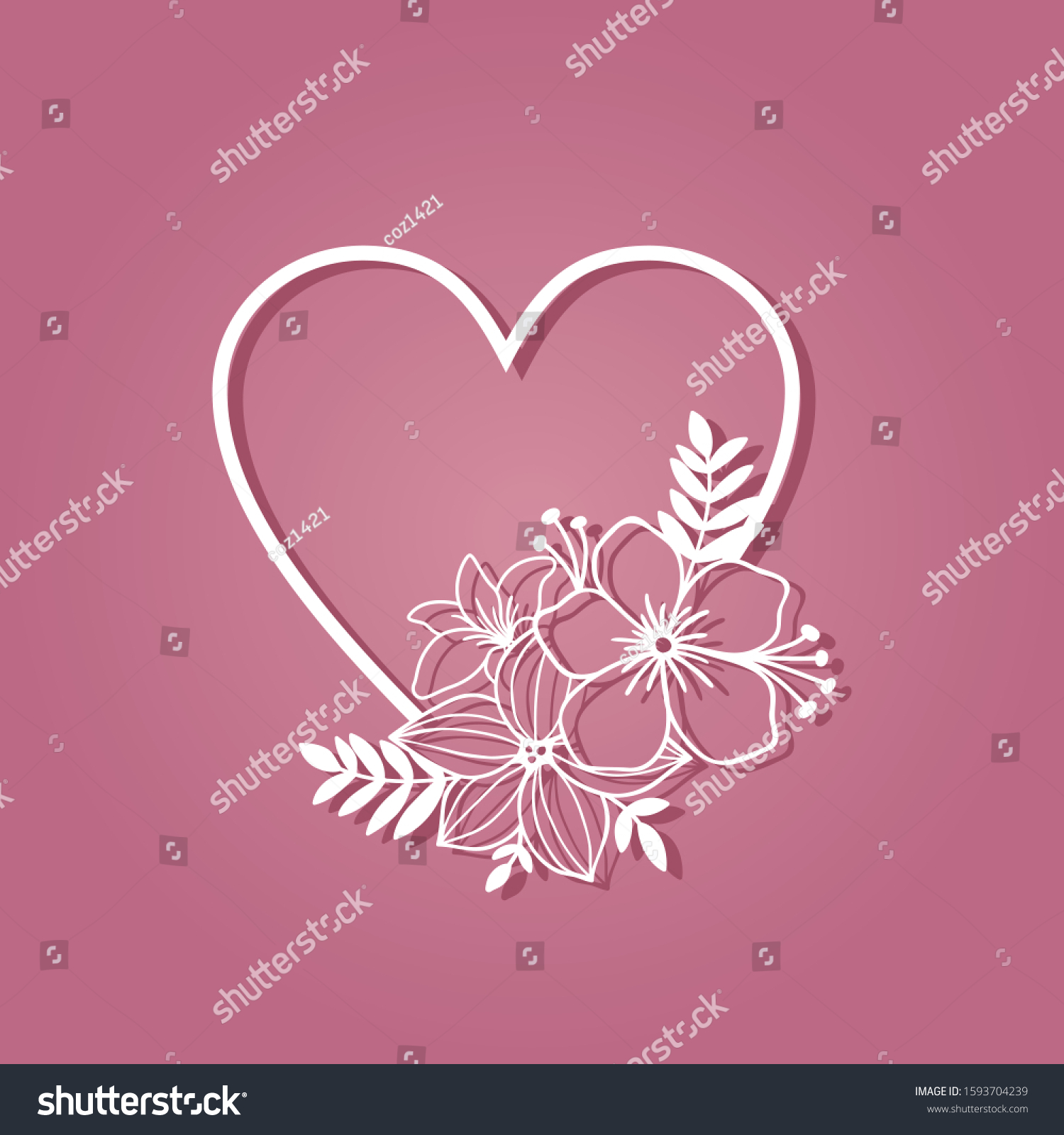 SVG of Beautiful Monogram love with floral svg