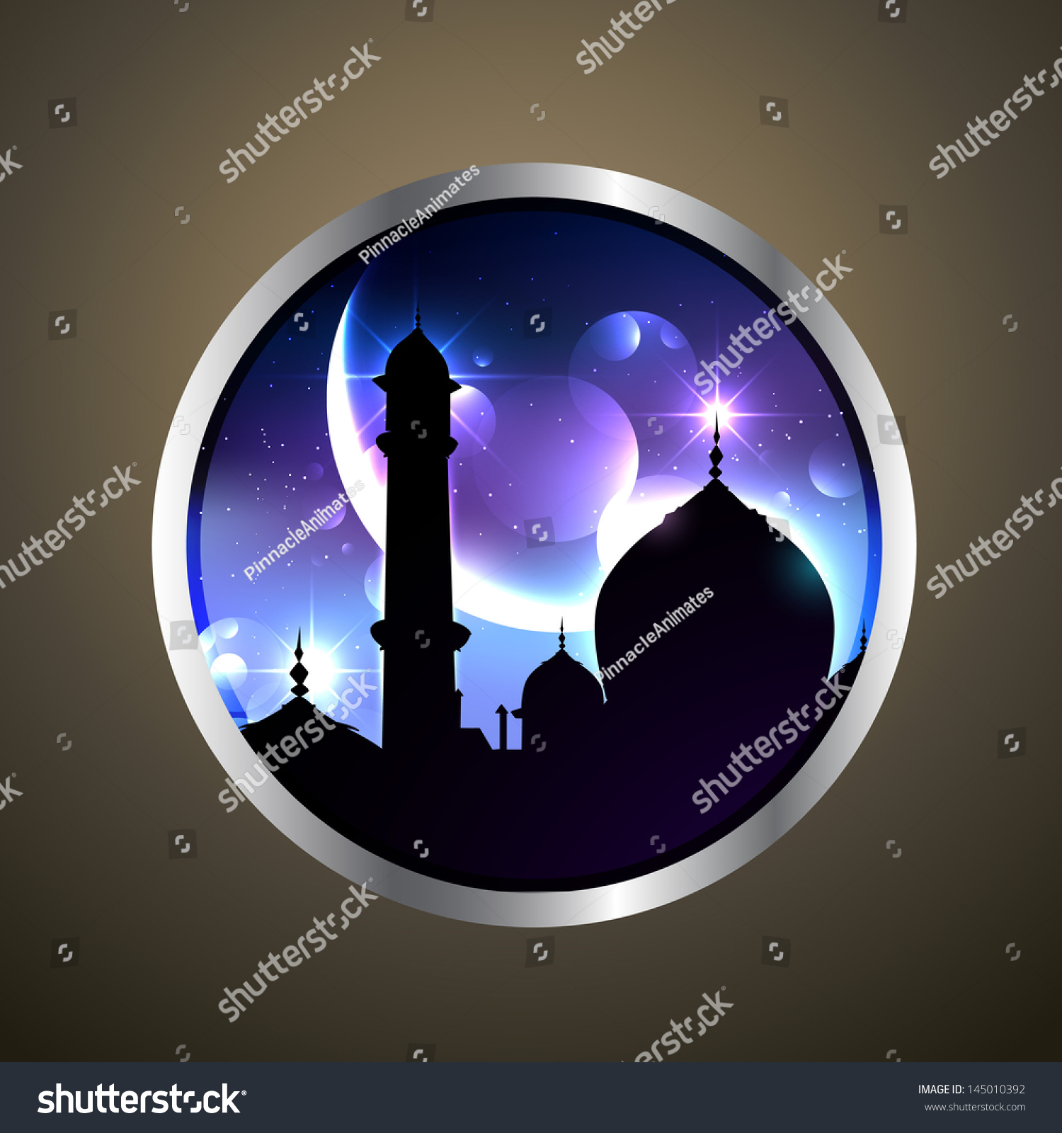 Beautiful Mosque Vector Label Design: เวกเตอร์สต็อก (ปลอดค่าลิขสิทธิ์ ...