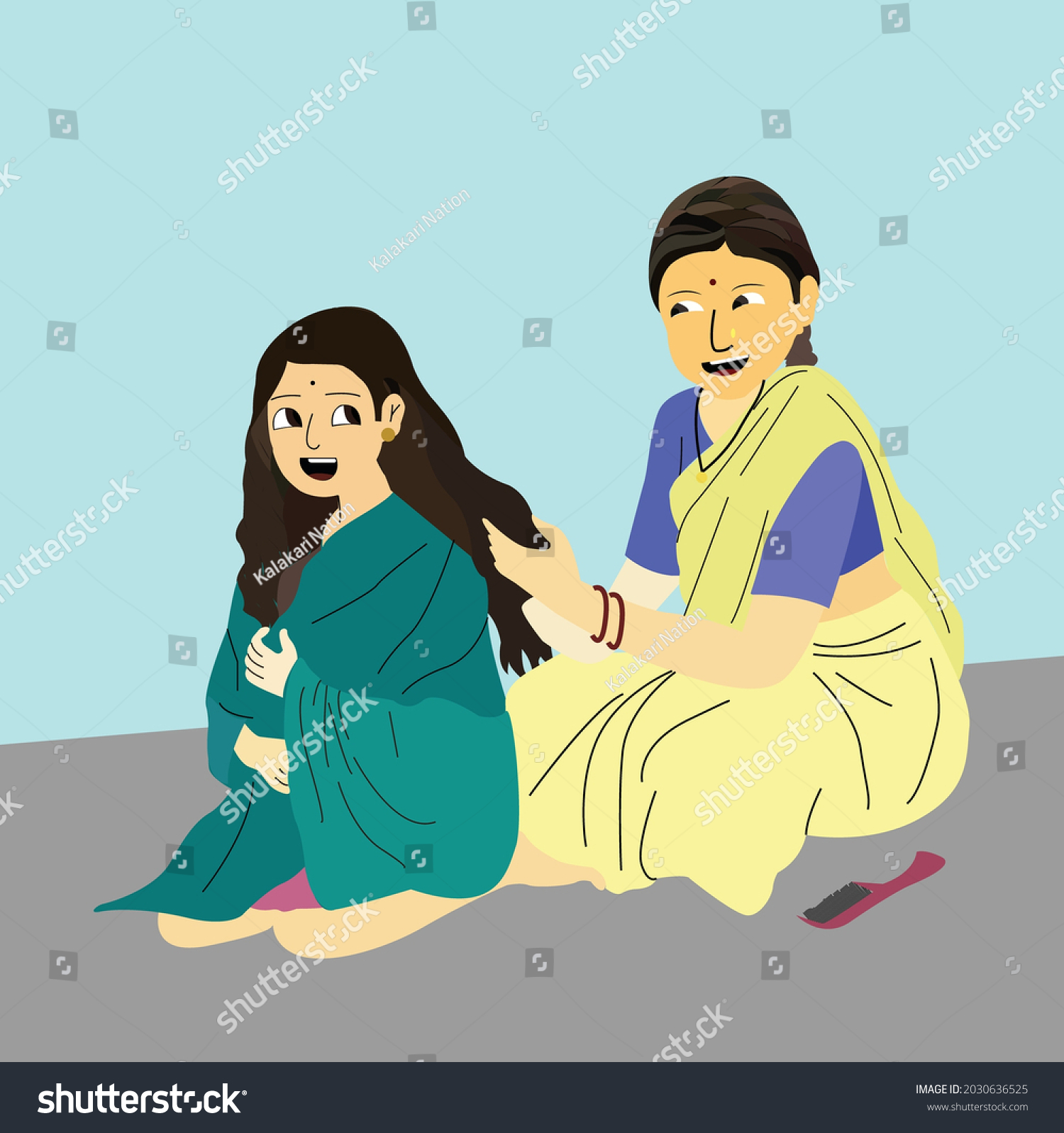 760 Indian Mother And Daughter Stock Illustrations, Images & Vectors 