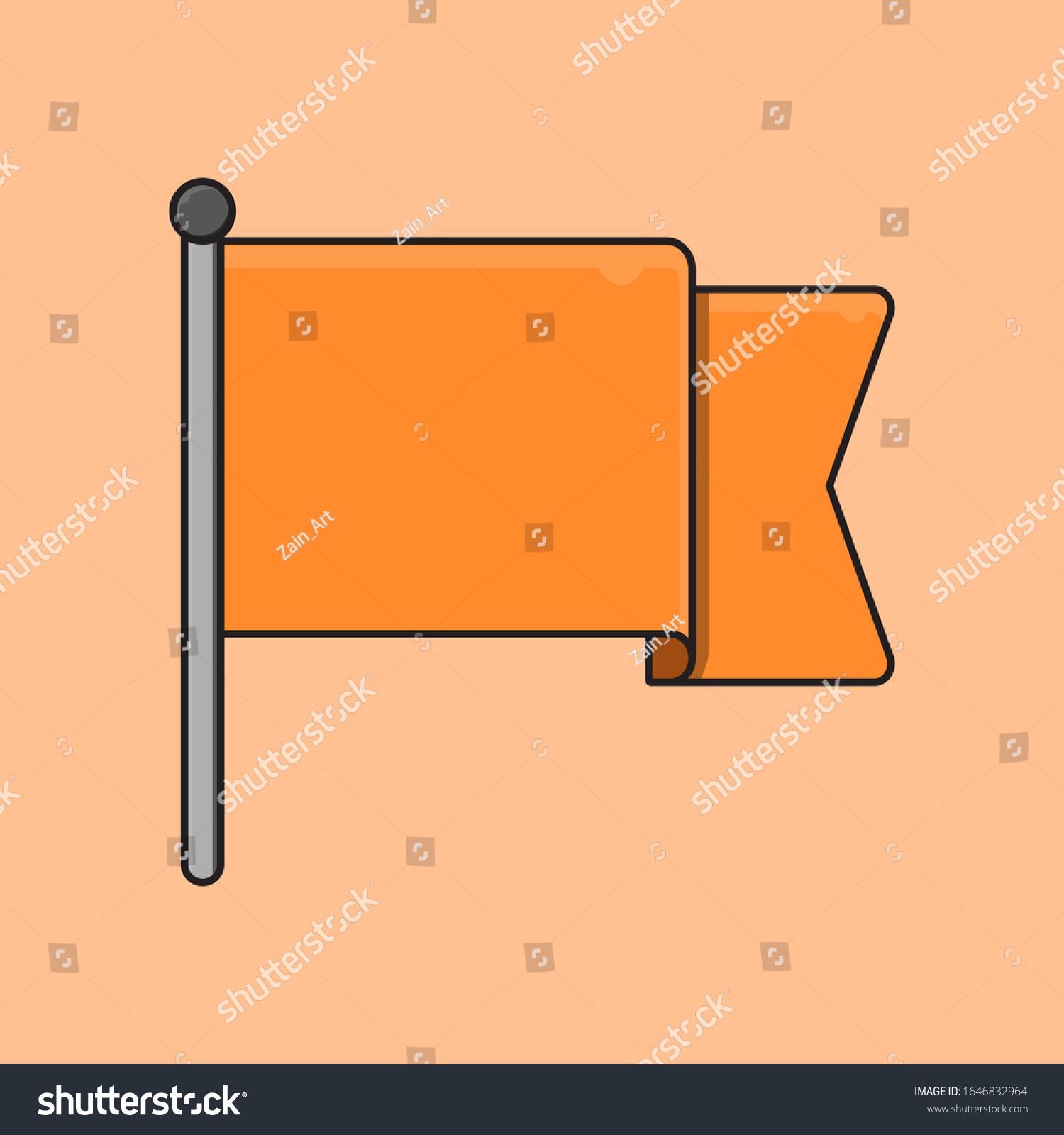 Beautiful Orange Flag Vector Illustration Stock Vector (Royalty Free