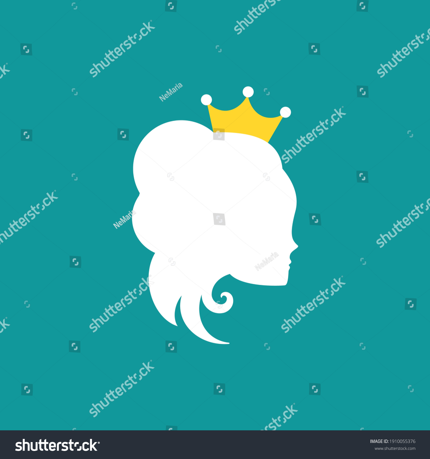 Beautiful Princess Crown Womens Elegant Silhouette Stock Vector ...