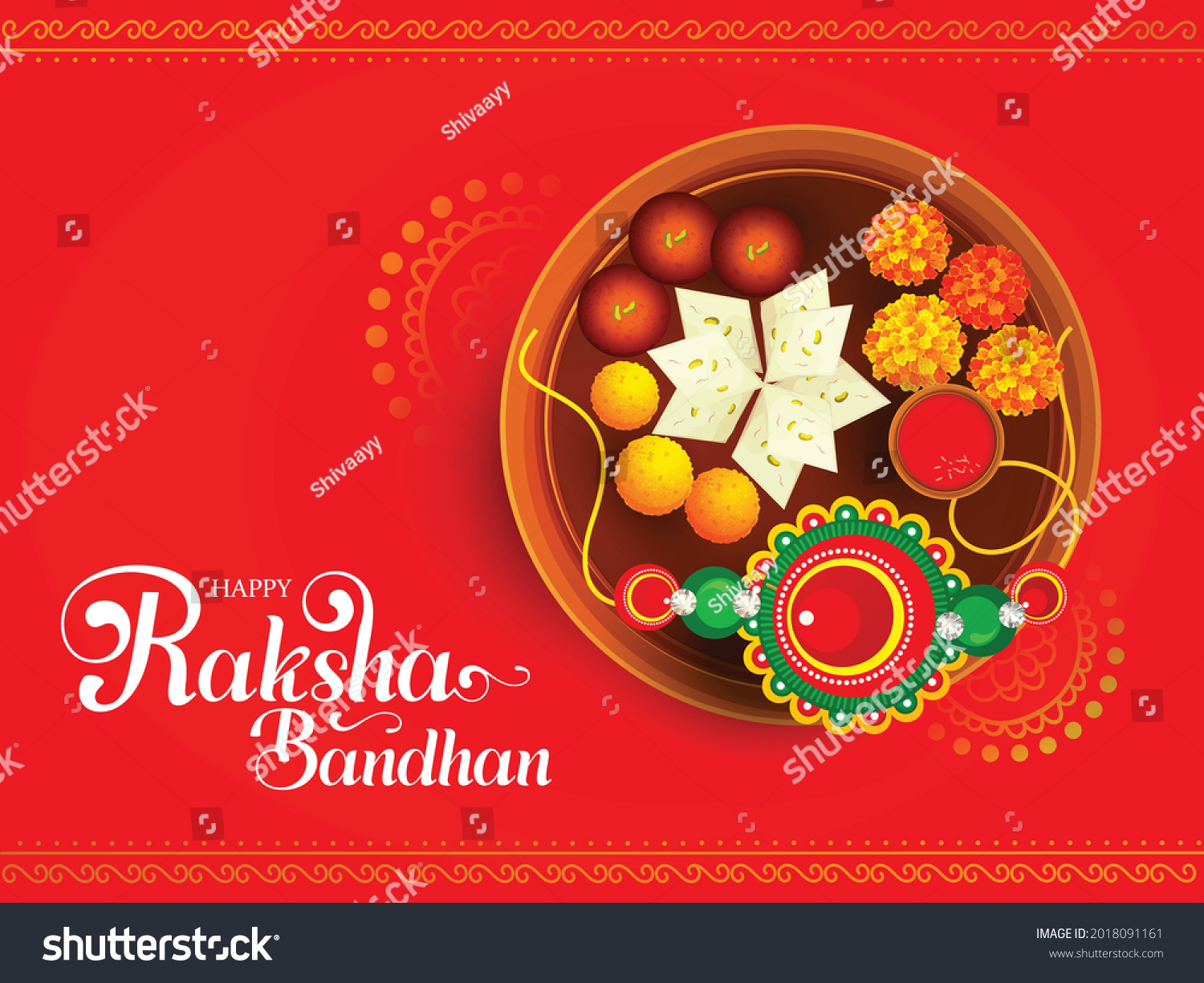 SVG of Beautiful Rakhi Traditional Background with Creative Hand Lettering Text 