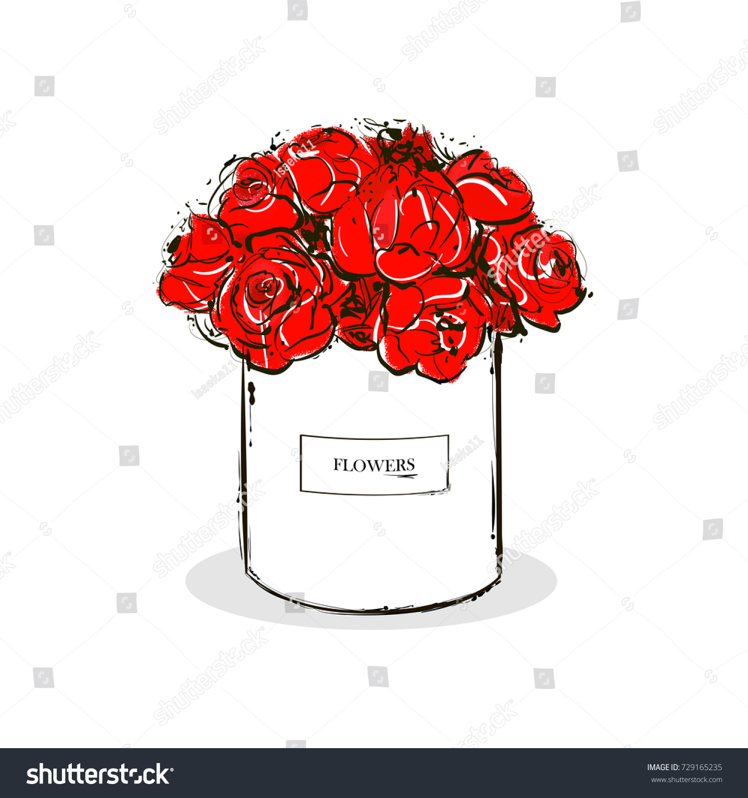 Download Beautiful Red Flower White Box Vector Stock Vector ...