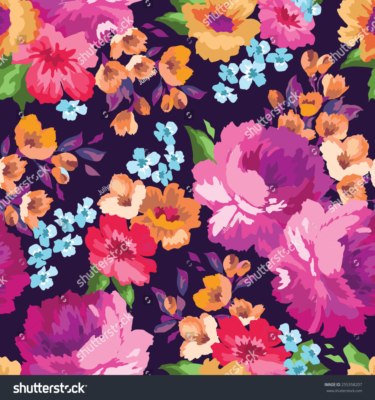 Beautiful Seamless Floral Pattern. Flower Vector Background ...