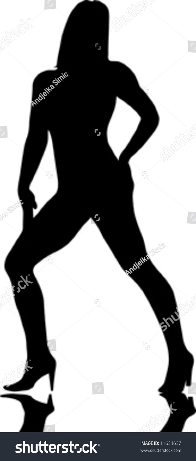 Beautiful Sexy Woman Silhouette Isolated On Stock Vector Royalty Free 11634637 