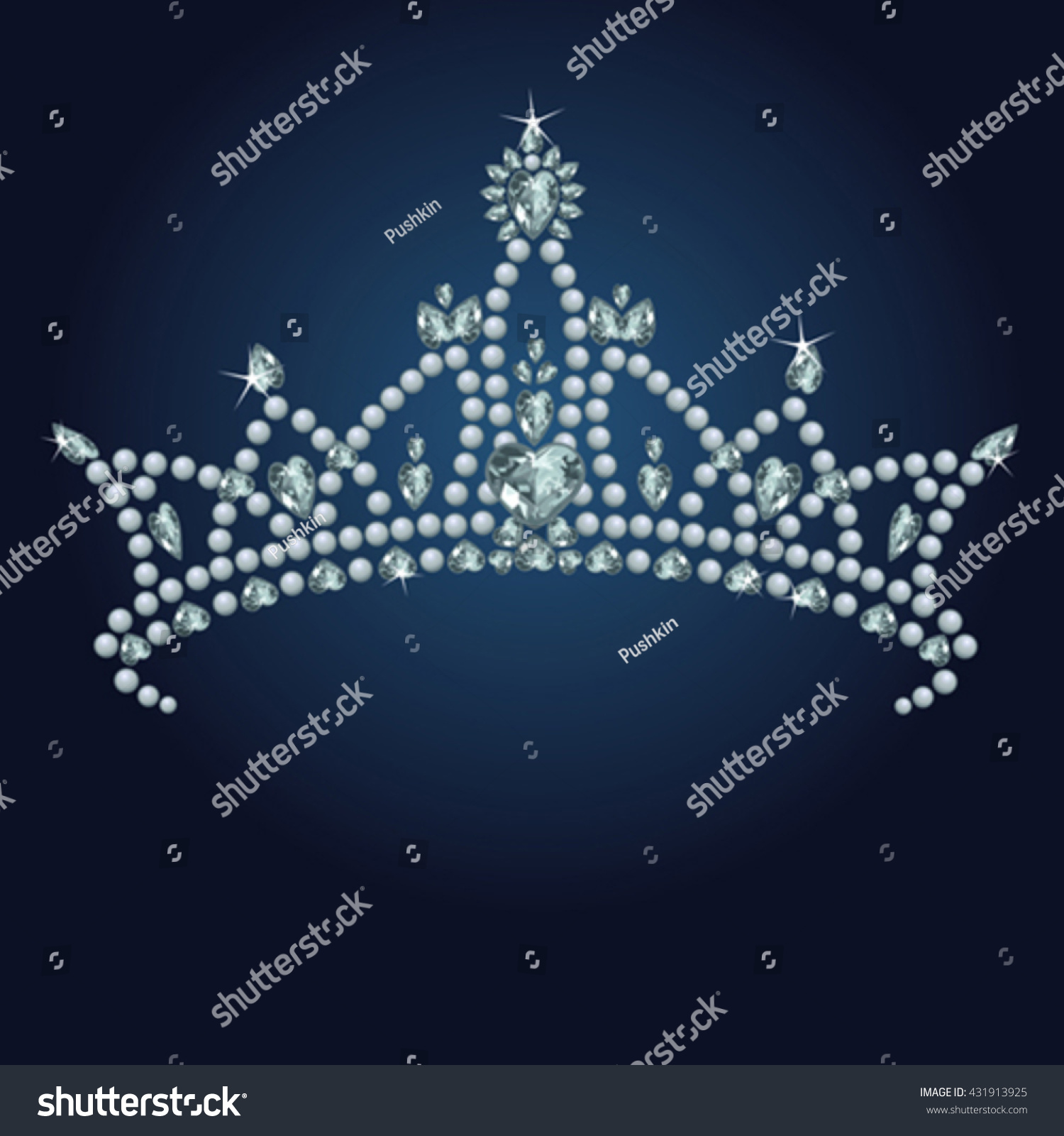 diamond tiara on blue background clip art preview