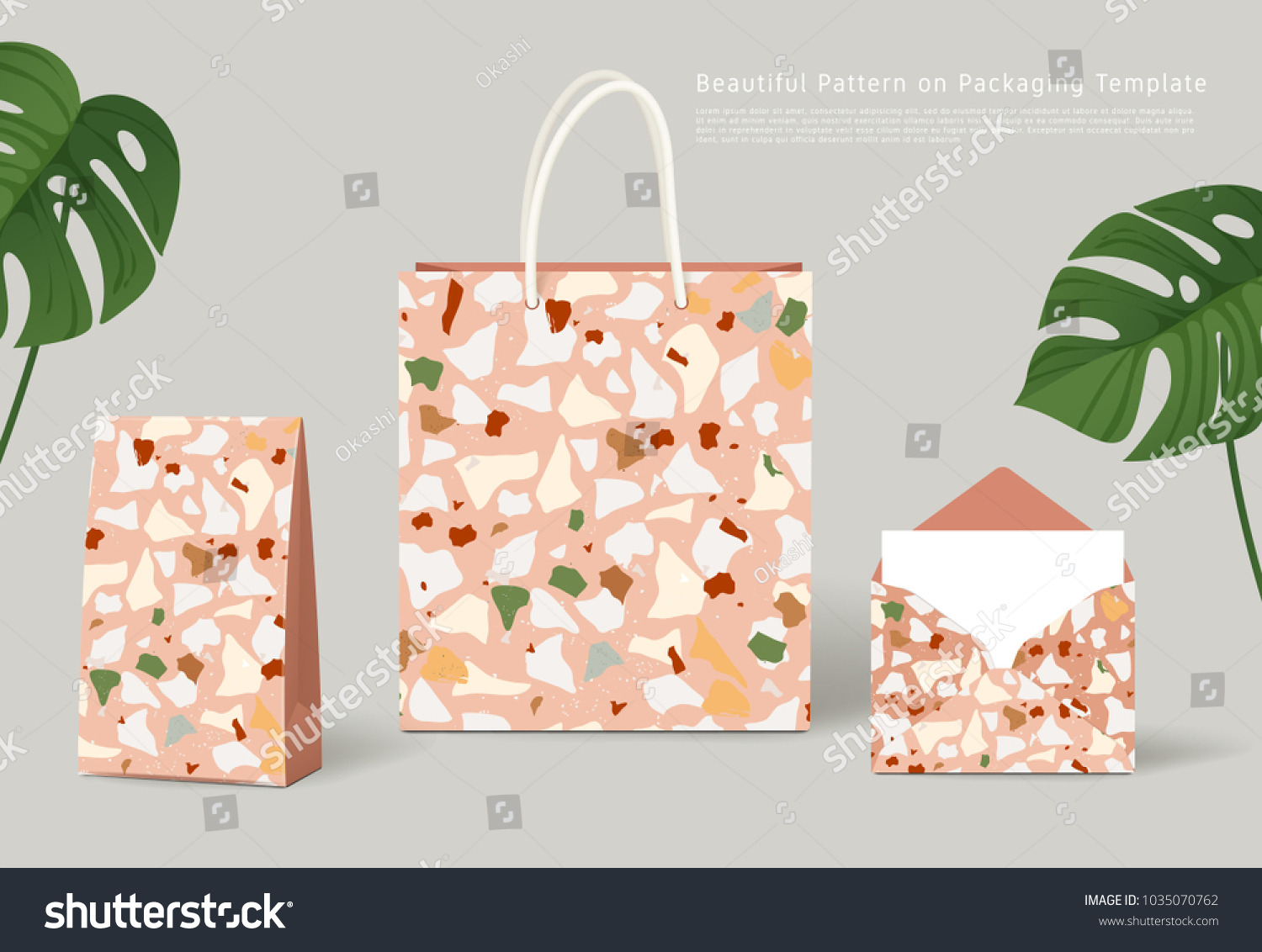 Beautiful Terrazzo Pattern On Packaging Template Stock Vector (Royalty ...