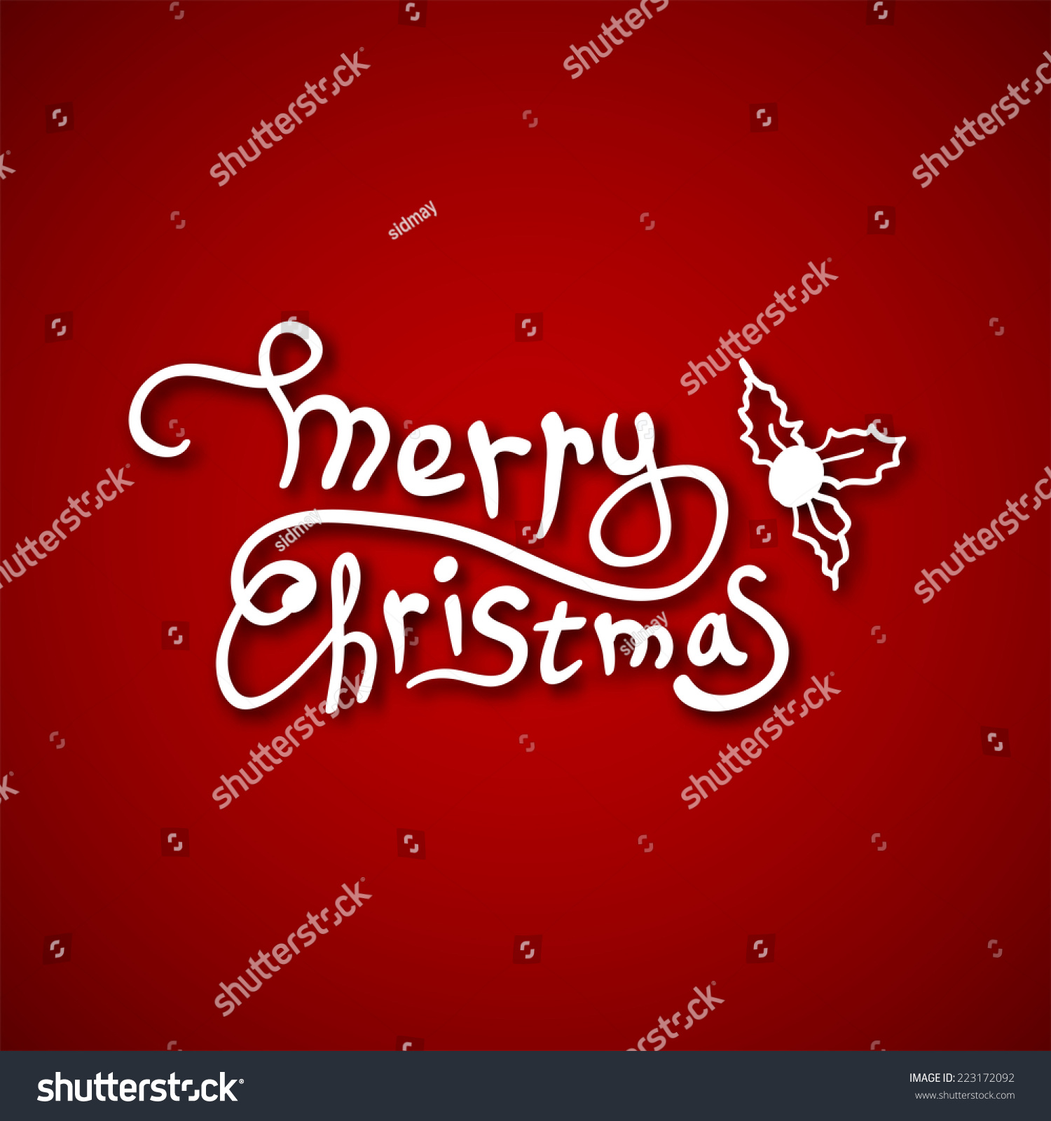 Beautiful text design of Merry Christmas on red color background vector illustration
