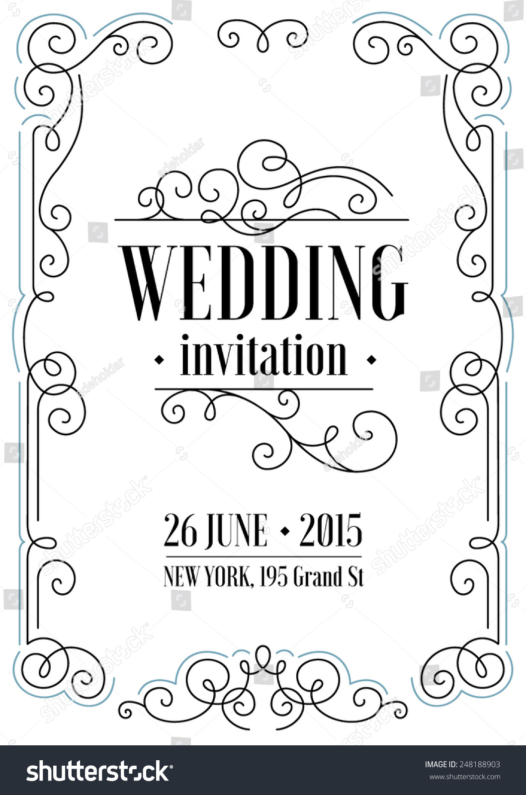 Beautiful Thin Line Ornamental Frame Wedding Stock Vector (Royalty Free ...