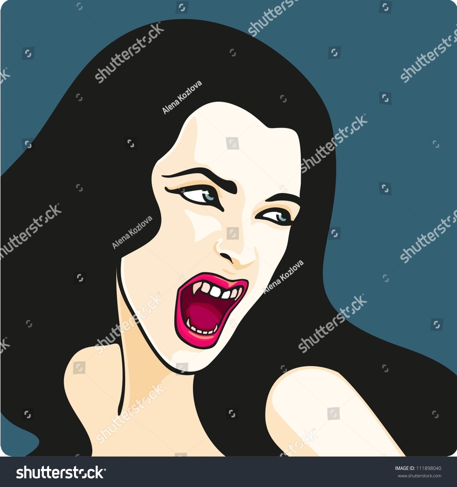 Beautiful Vampire Girl Stock Vector Illustration 111898040 : Shutterstock