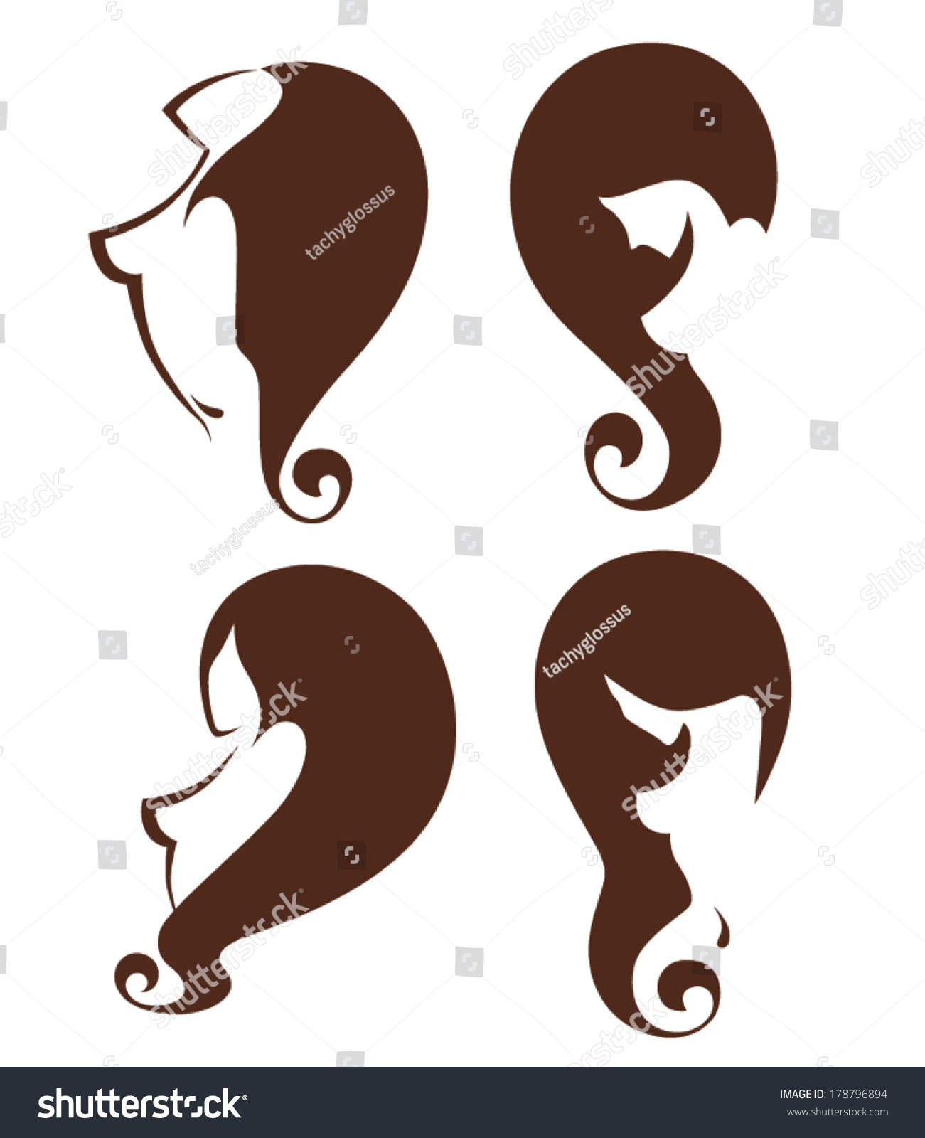 Beautiful Vector Collection Naked Girls Silhouettes Stock Vector