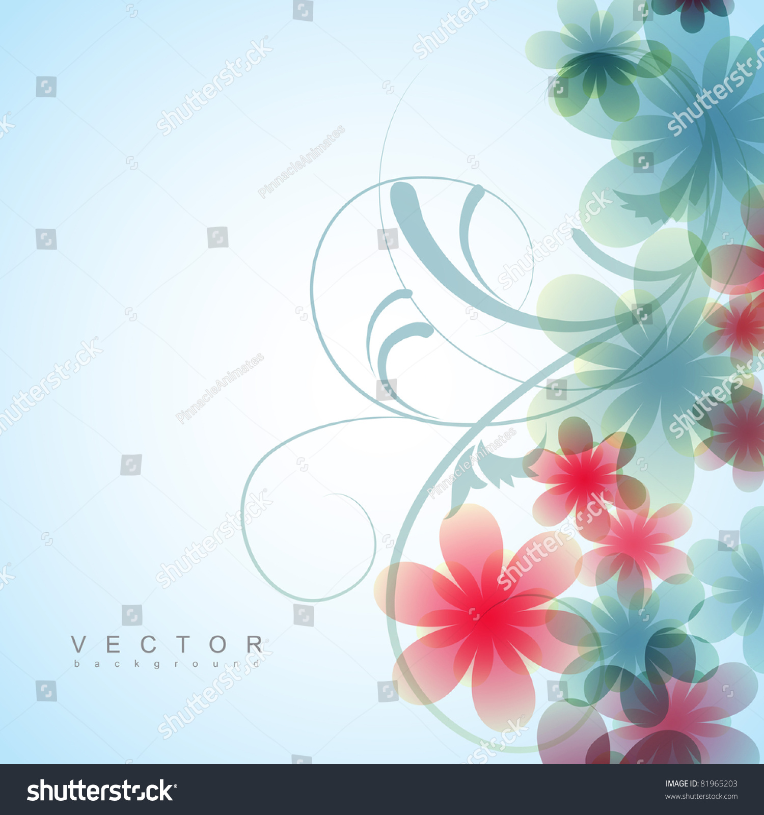 Beautiful Vector Flower Background Design Stock Vector 81965203