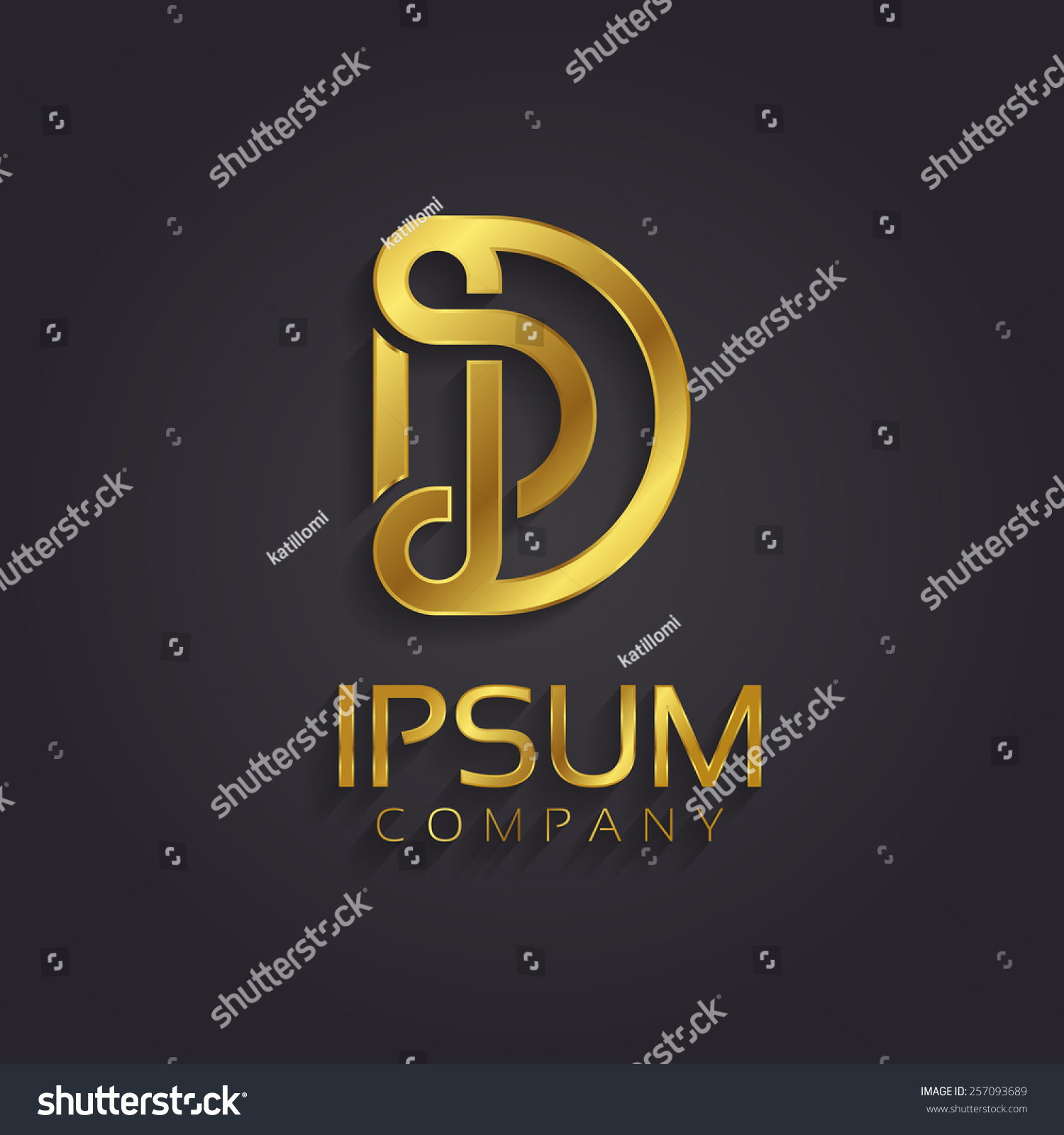 Beautiful Vector Graphic Gold Alphabet / Letter D / Symbol - 257093689 ...